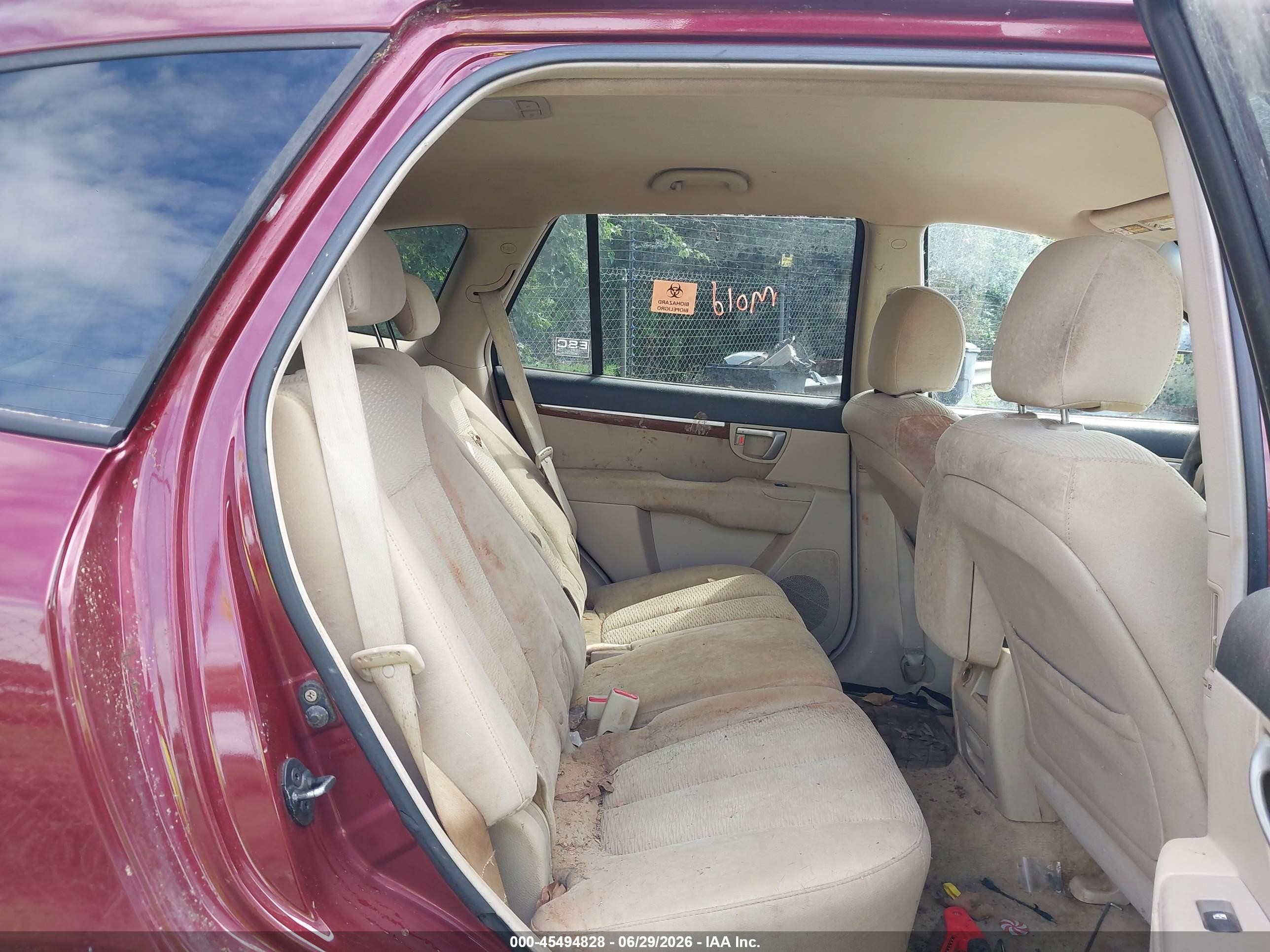 2007 Hyundai Santa Fe Gls Burgundy vin: 5NMSG13D17H094473