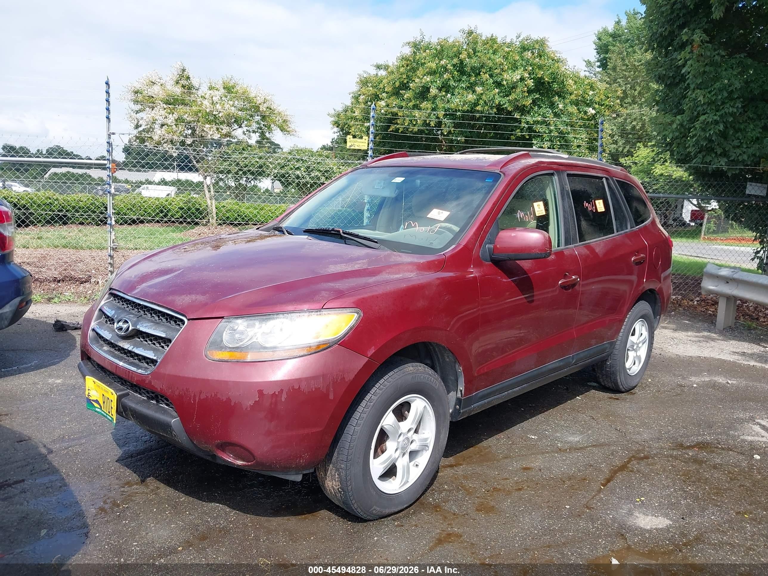 2007 Hyundai Santa Fe Gls Burgundy vin: 5NMSG13D17H094473