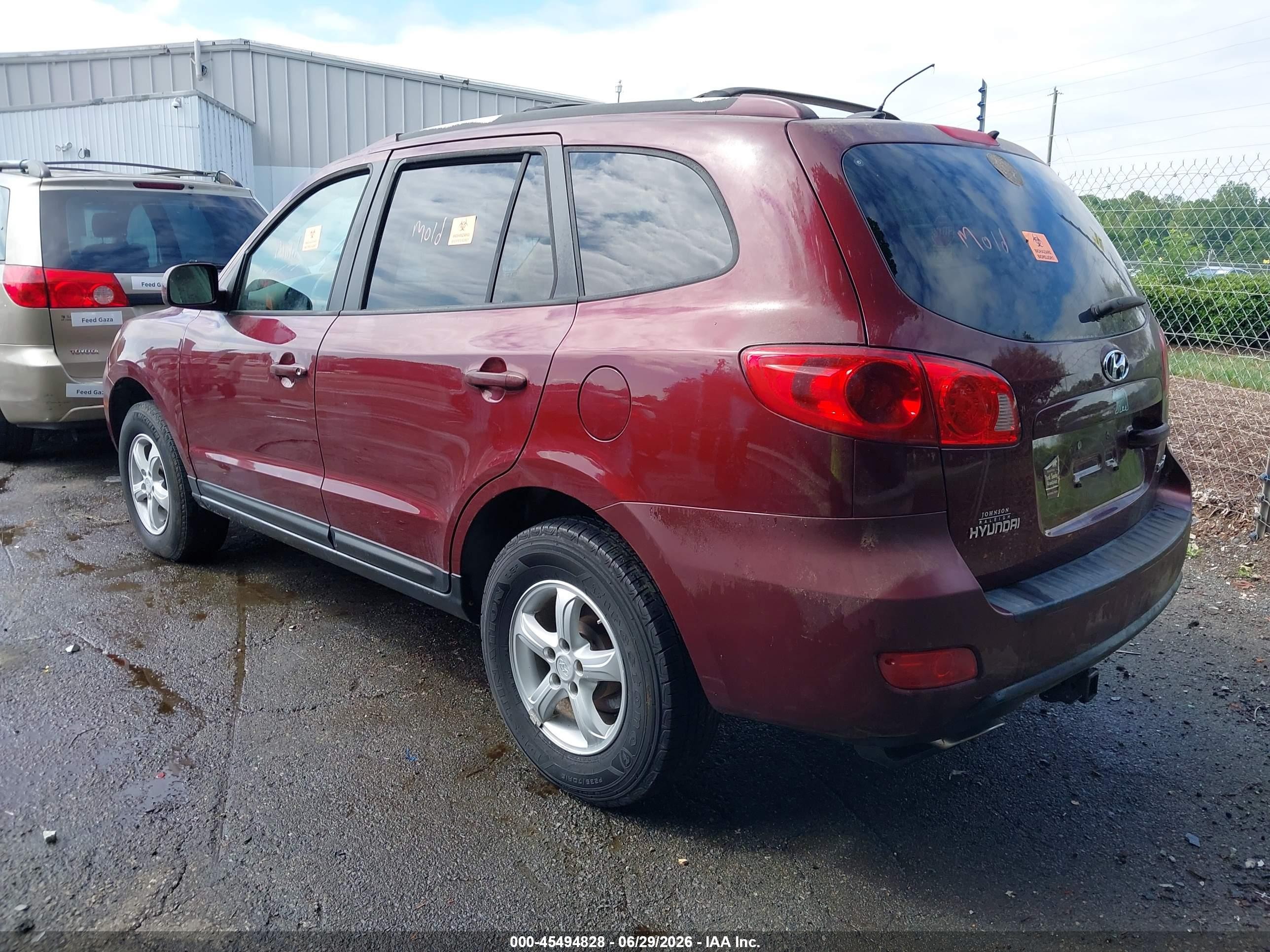 2007 Hyundai Santa Fe Gls Burgundy vin: 5NMSG13D17H094473