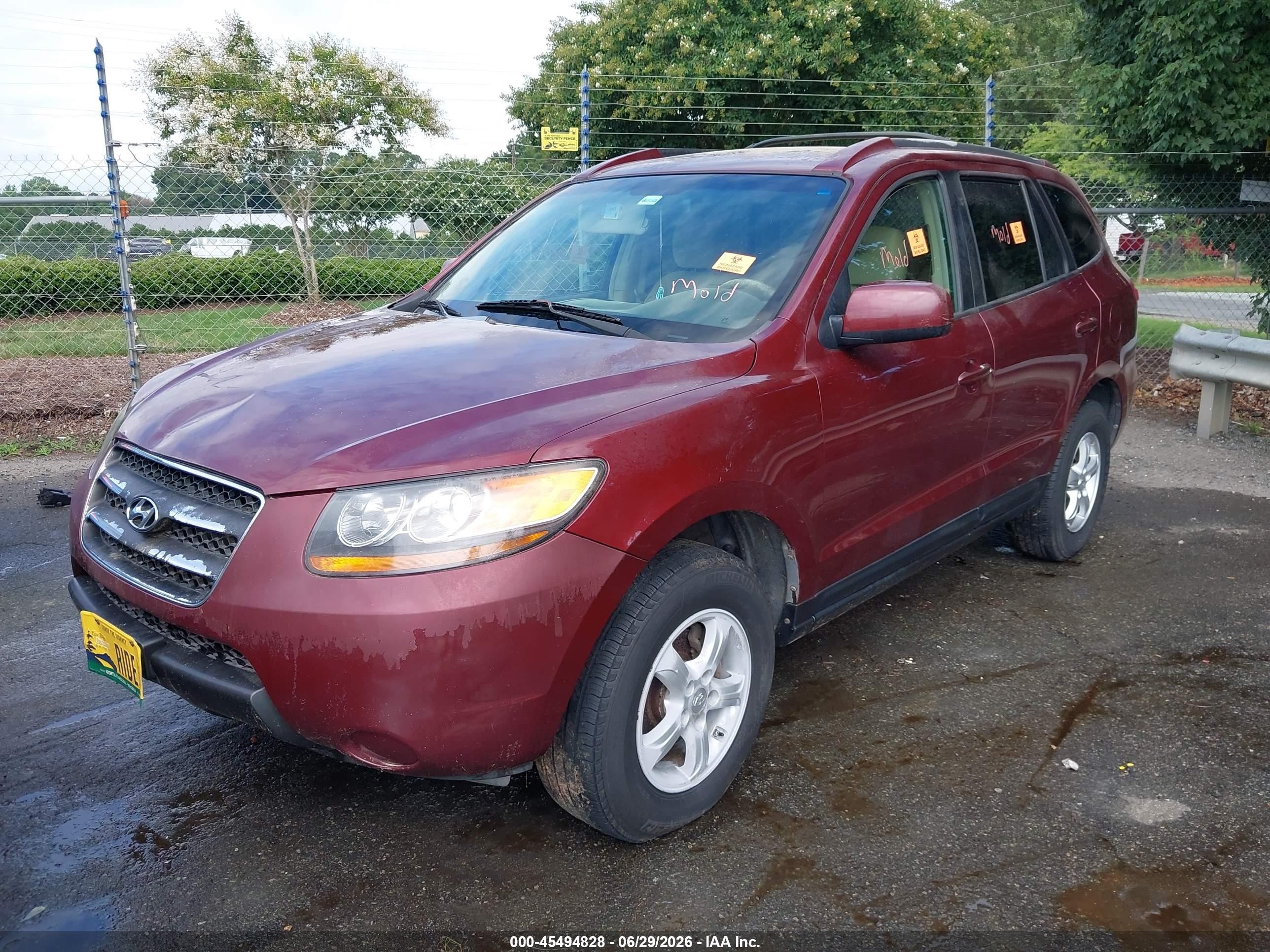 2007 Hyundai Santa Fe Gls Burgundy vin: 5NMSG13D17H094473