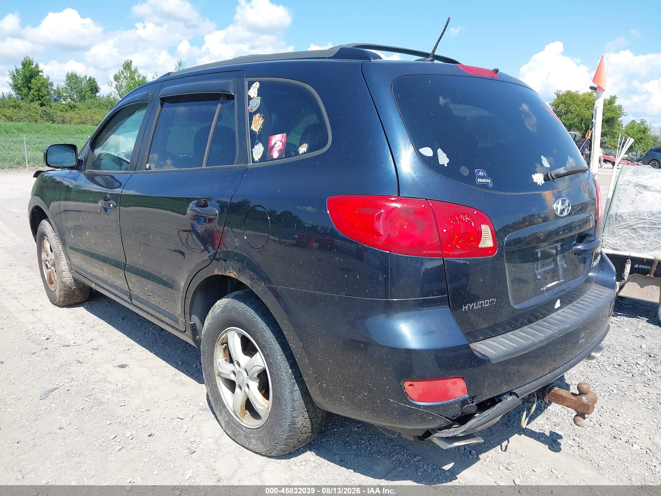 2007 Hyundai Santa Fe Gls Dark Blue vin: 5NMSG13D17H111546
