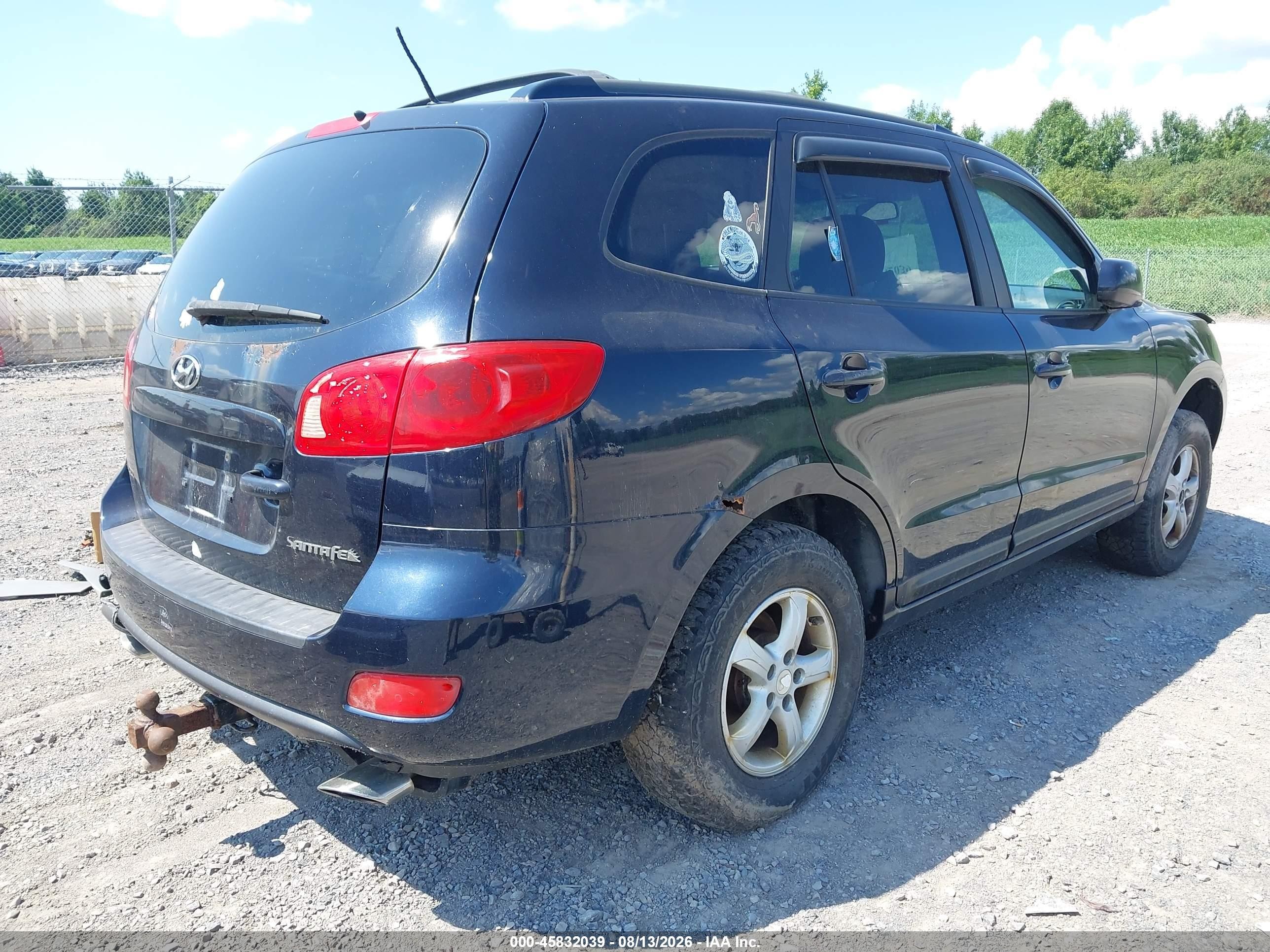2007 Hyundai Santa Fe Gls Dark Blue vin: 5NMSG13D17H111546