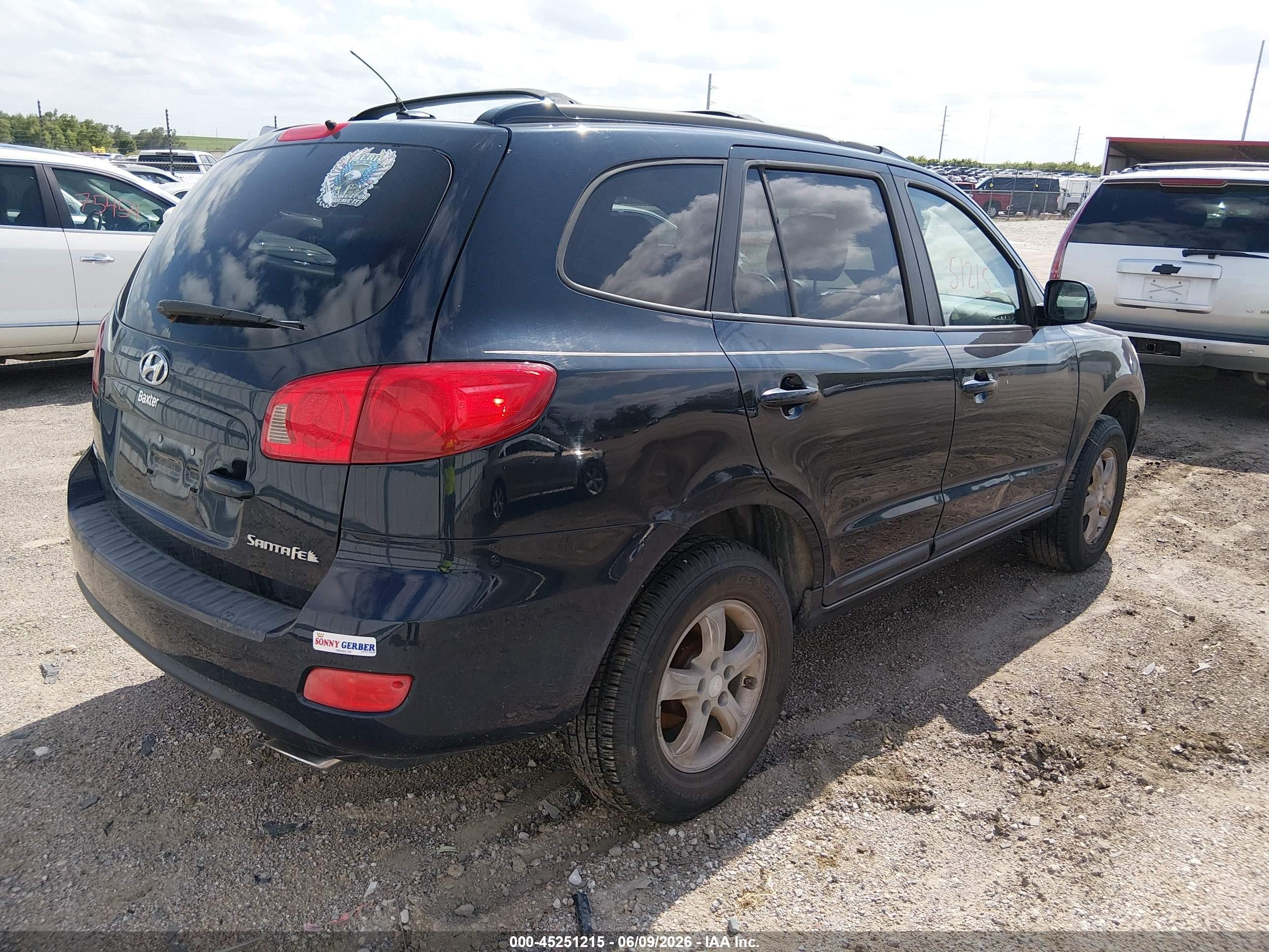 2007 Hyundai Santa Fe Gls Dark Blue vin: 5NMSG13D17H116522