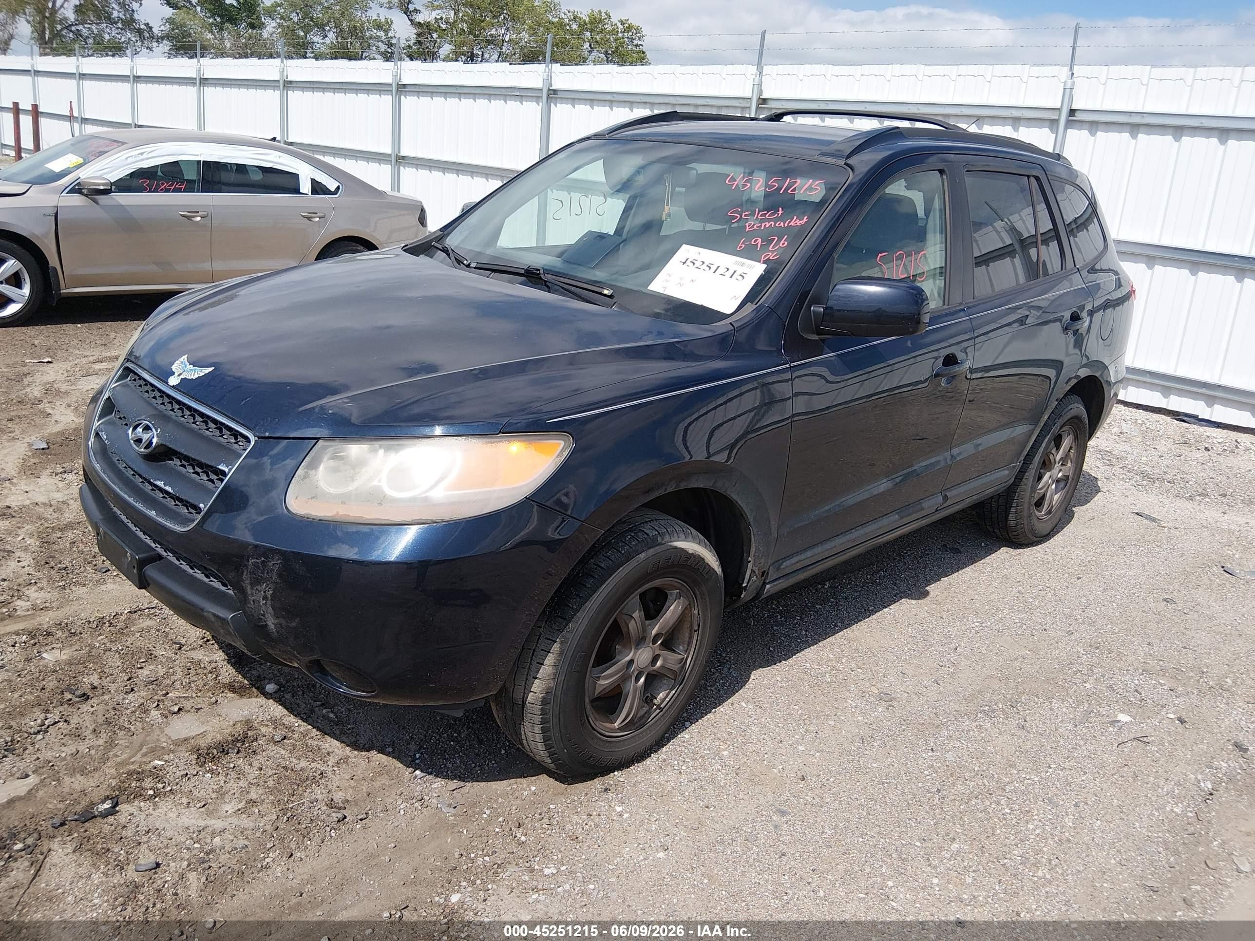 2007 Hyundai Santa Fe Gls Dark Blue vin: 5NMSG13D17H116522
