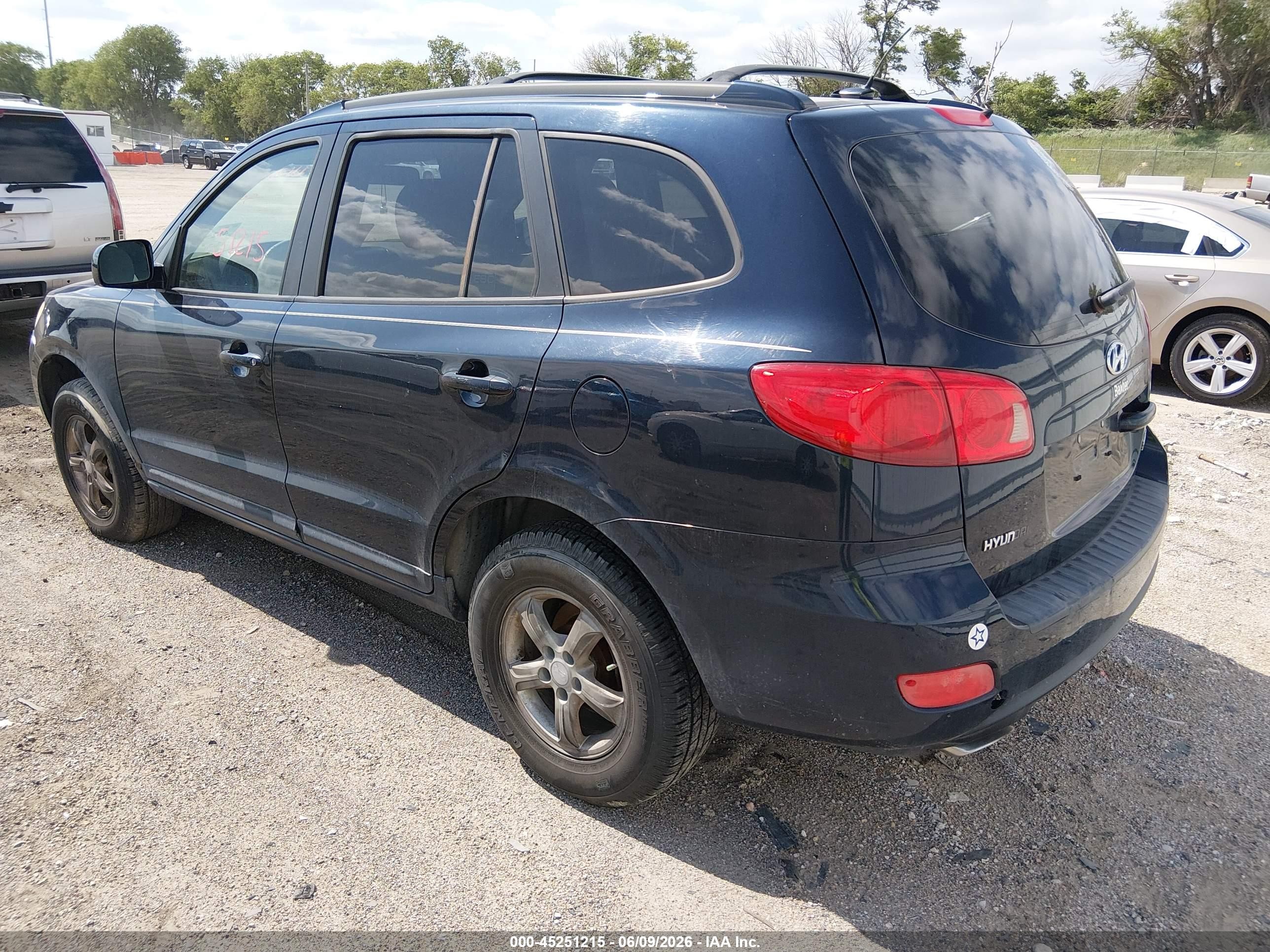 2007 Hyundai Santa Fe Gls Dark Blue vin: 5NMSG13D17H116522