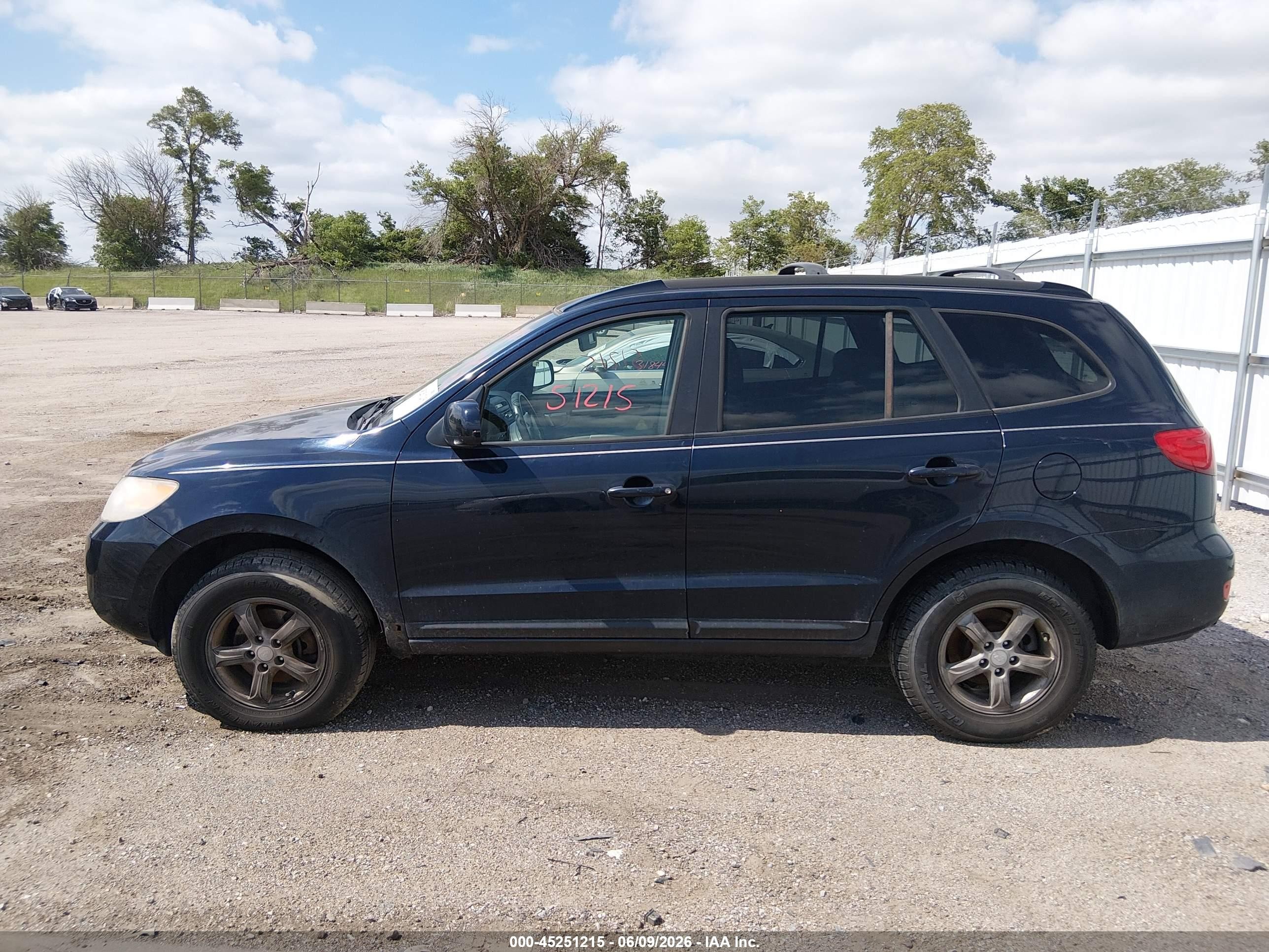 2007 Hyundai Santa Fe Gls Dark Blue vin: 5NMSG13D17H116522