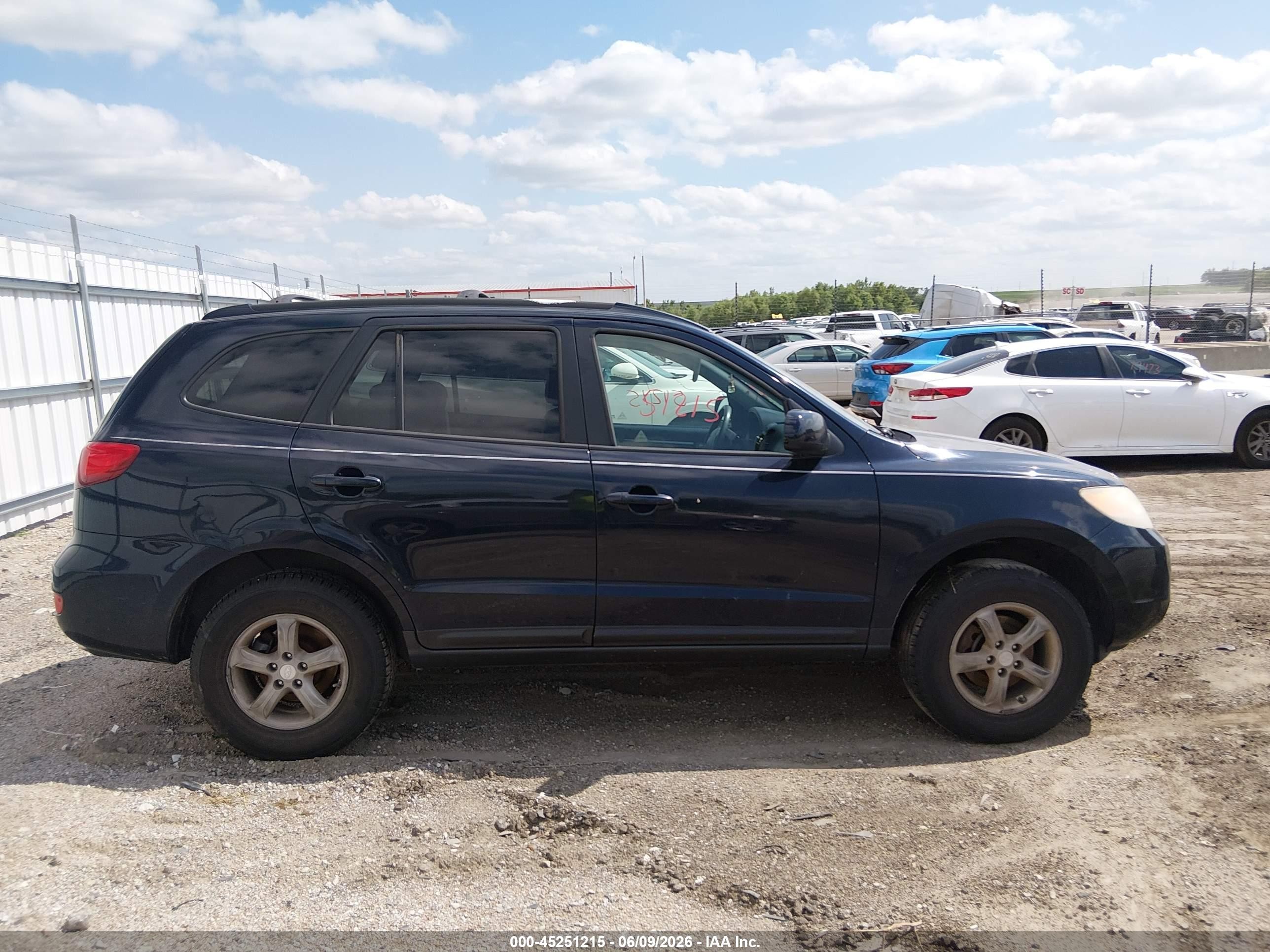 2007 Hyundai Santa Fe Gls Dark Blue vin: 5NMSG13D17H116522