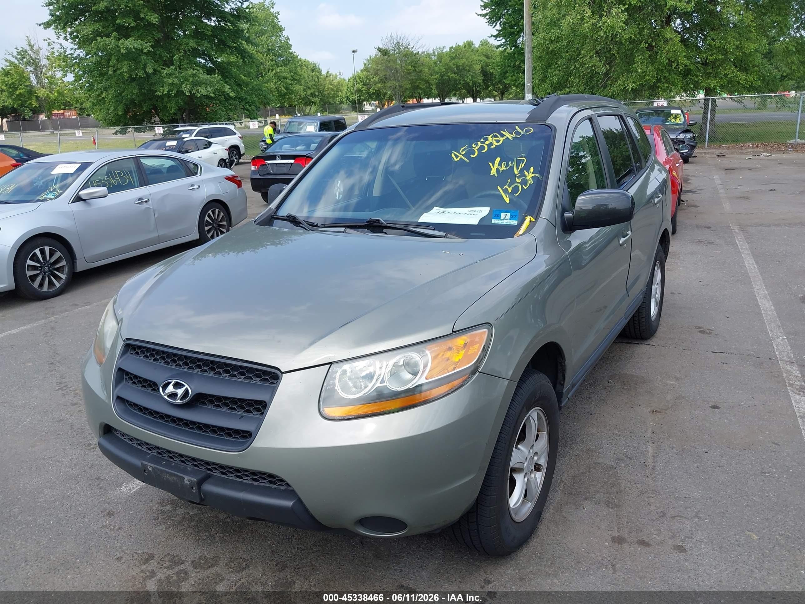 2008 Hyundai Santa Fe Gls Green vin: 5NMSG13D18H157797