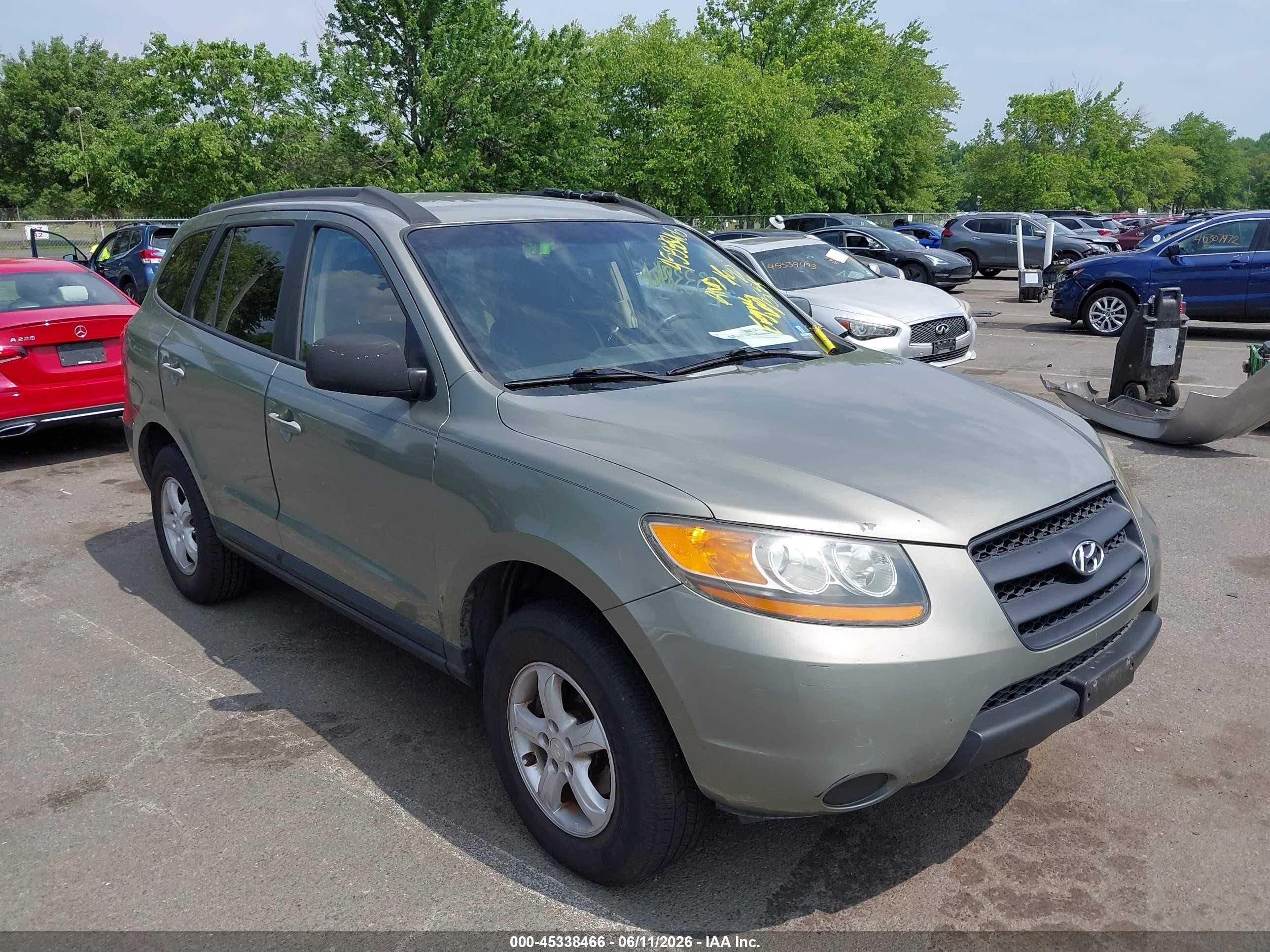 2008 Hyundai Santa Fe Gls Green vin: 5NMSG13D18H157797