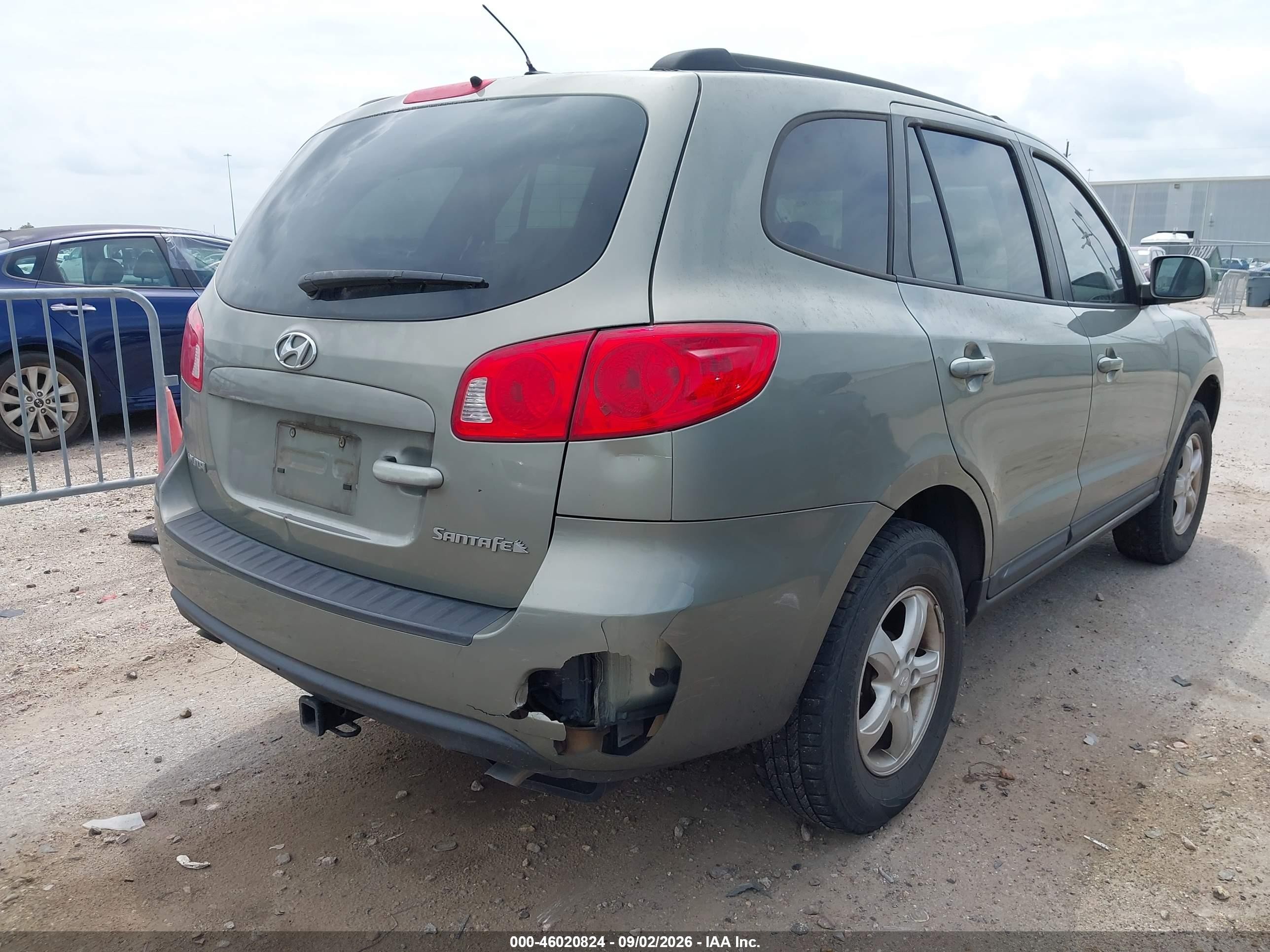 2008 Hyundai Santa Fe Gls Green vin: 5NMSG13D18H220137