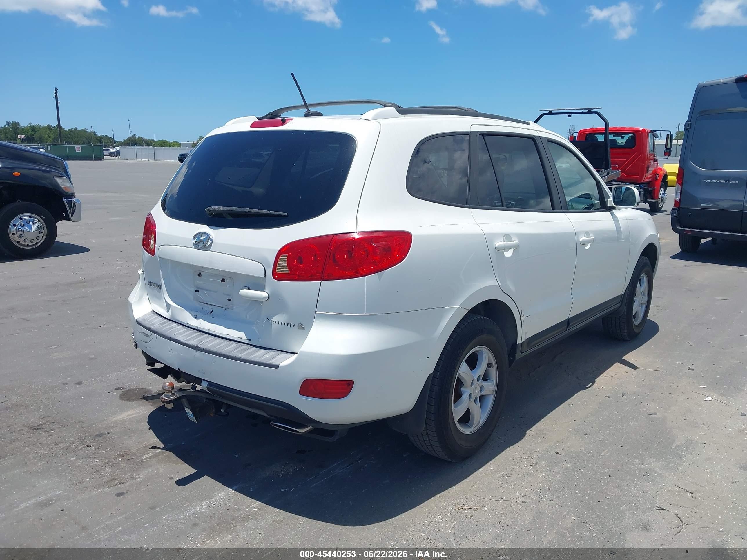 2007 Hyundai Santa Fe Gls White vin: 5NMSG13D27H080713