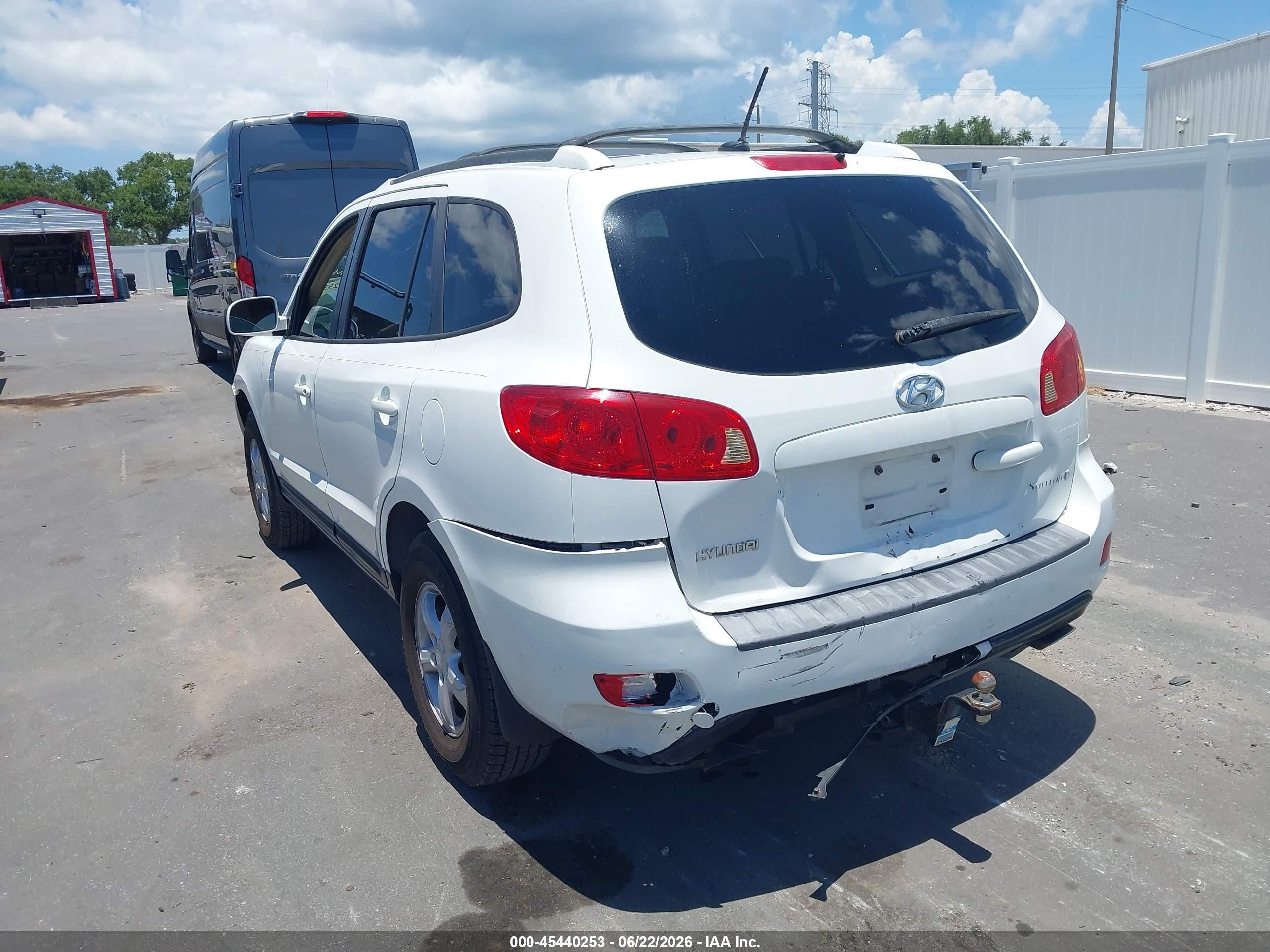2007 Hyundai Santa Fe Gls White vin: 5NMSG13D27H080713