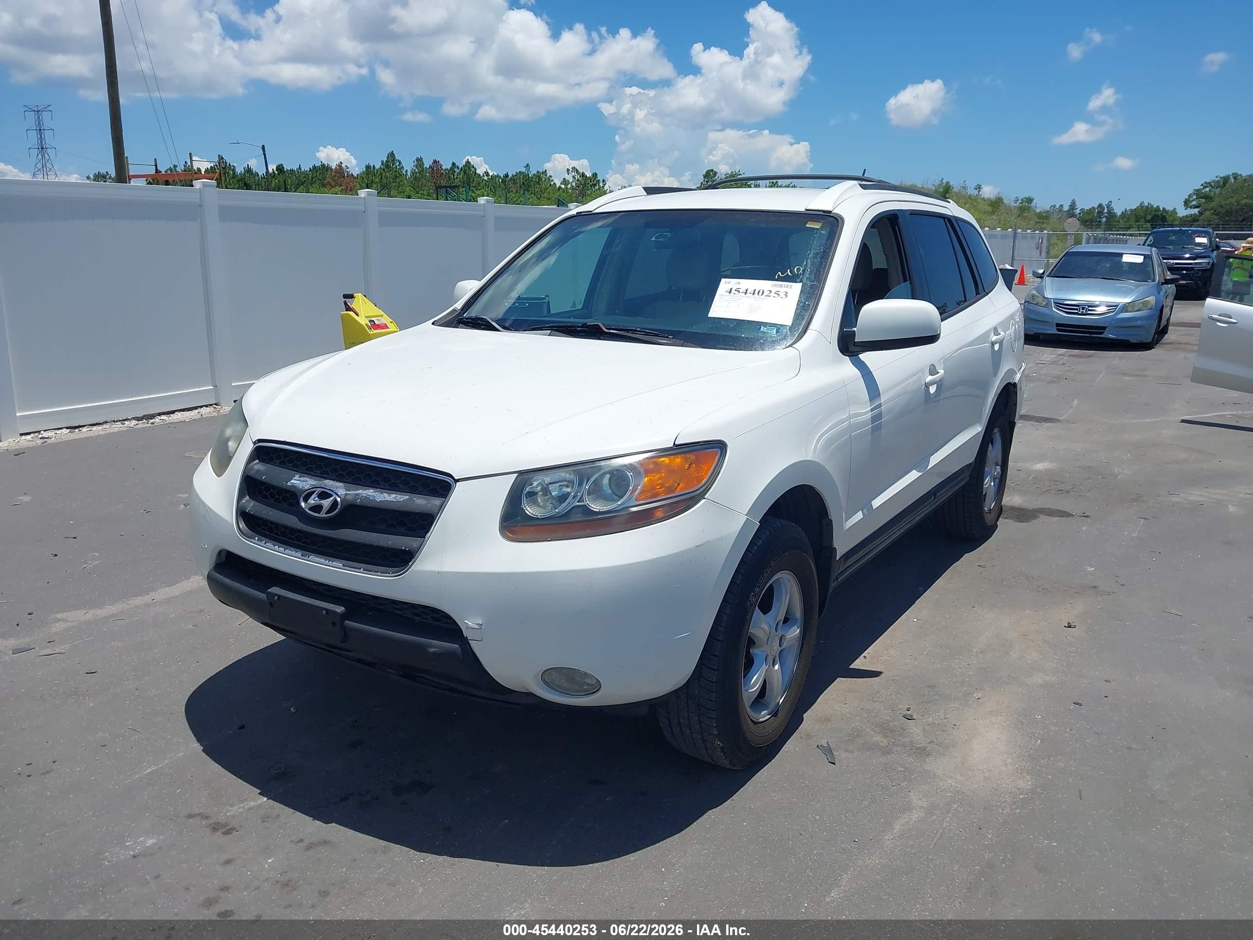 2007 Hyundai Santa Fe Gls White vin: 5NMSG13D27H080713