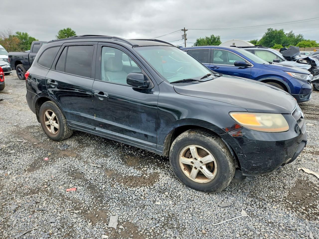 2007 Hyundai Santa Fe Gls Black vin: 5NMSG13D27H103164