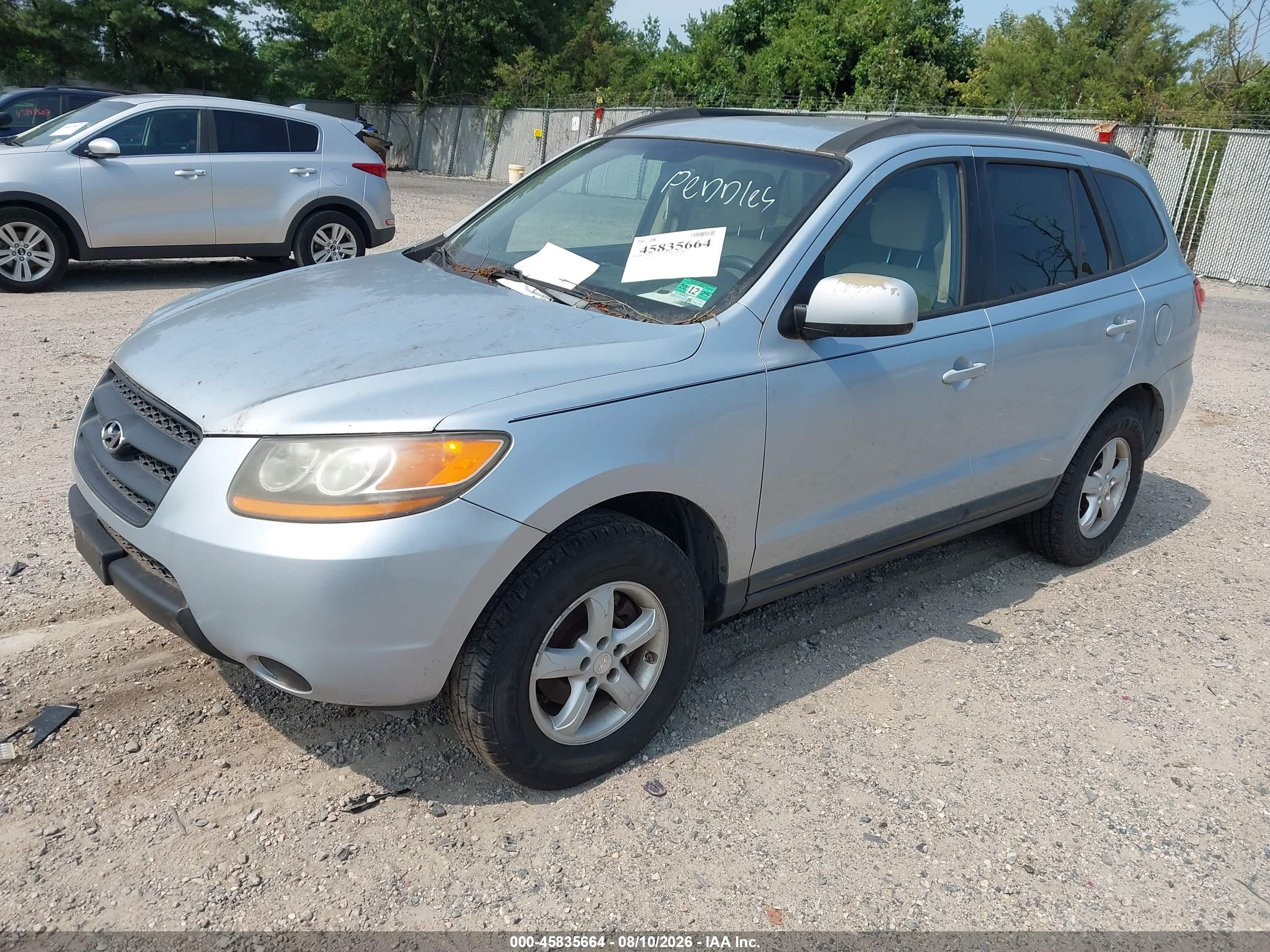 2008 Hyundai Santa Fe Gls Light Blue vin: 5NMSG13D28H172230