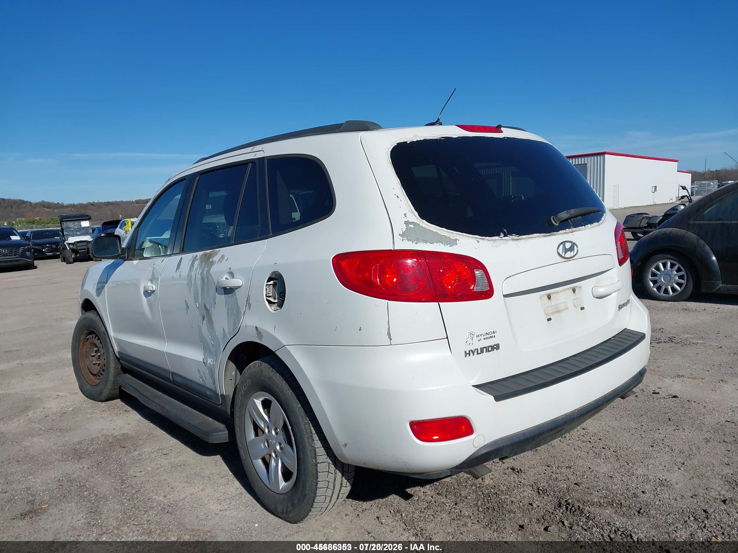 2009 Hyundai Santa Fe Gls White vin: 5NMSG13D29H258462