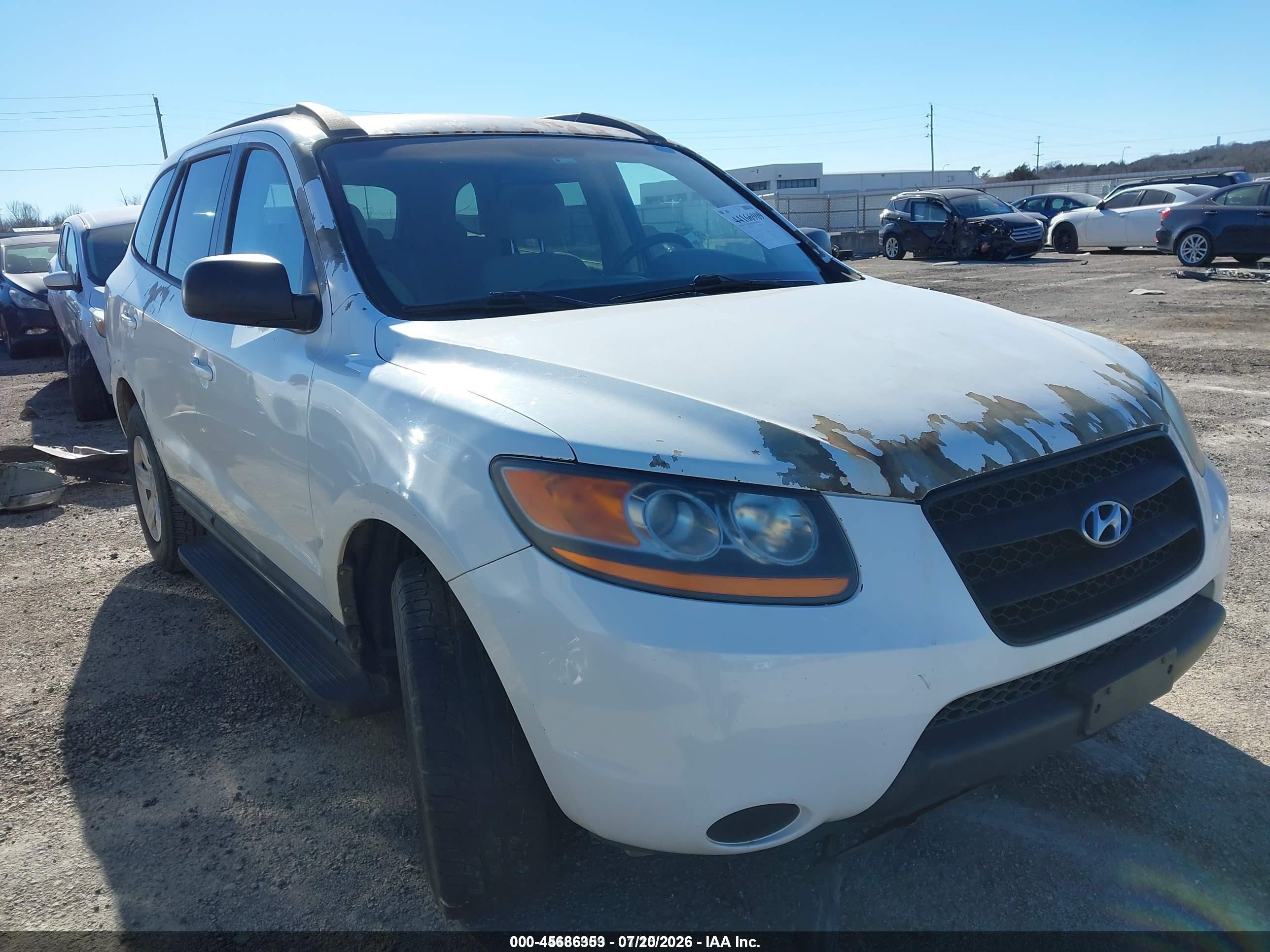 2009 Hyundai Santa Fe Gls White vin: 5NMSG13D29H258462