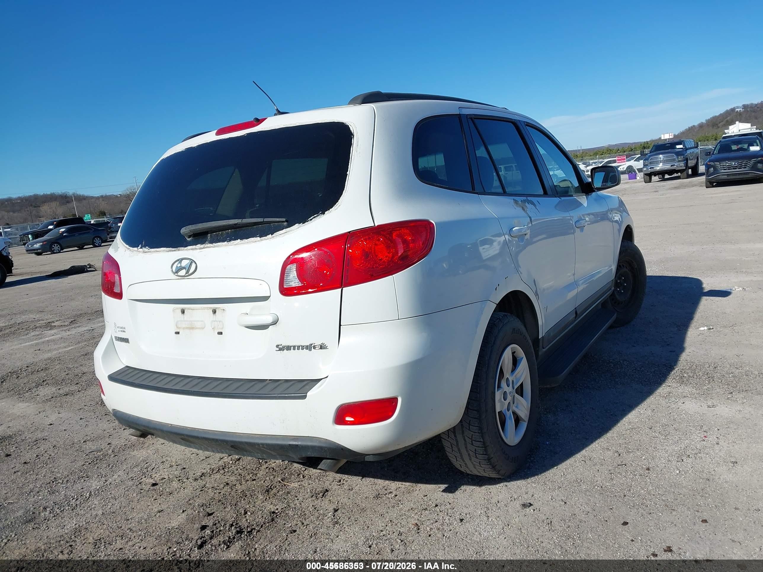 2009 Hyundai Santa Fe Gls White vin: 5NMSG13D29H258462