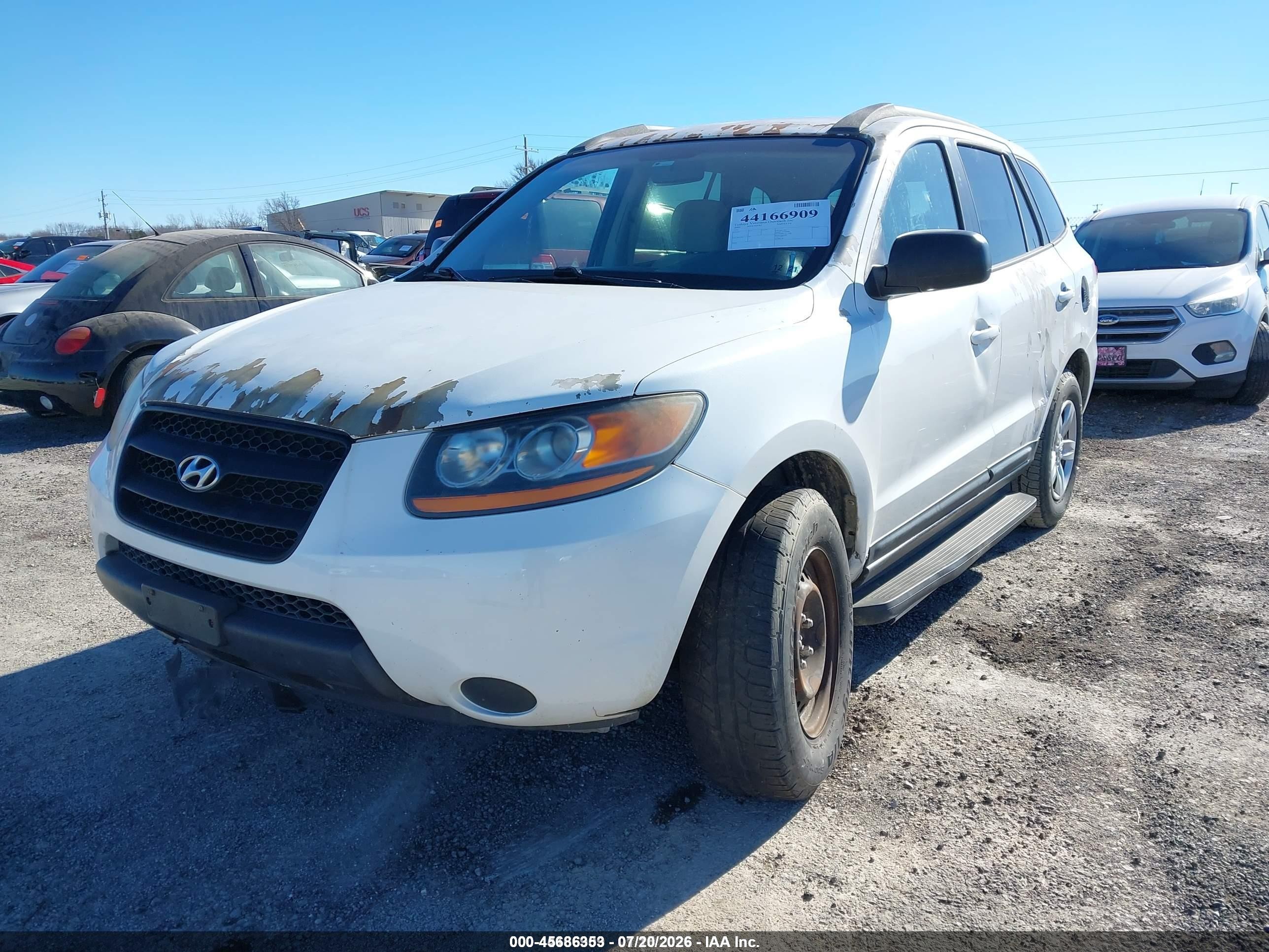 2009 Hyundai Santa Fe Gls White vin: 5NMSG13D29H258462