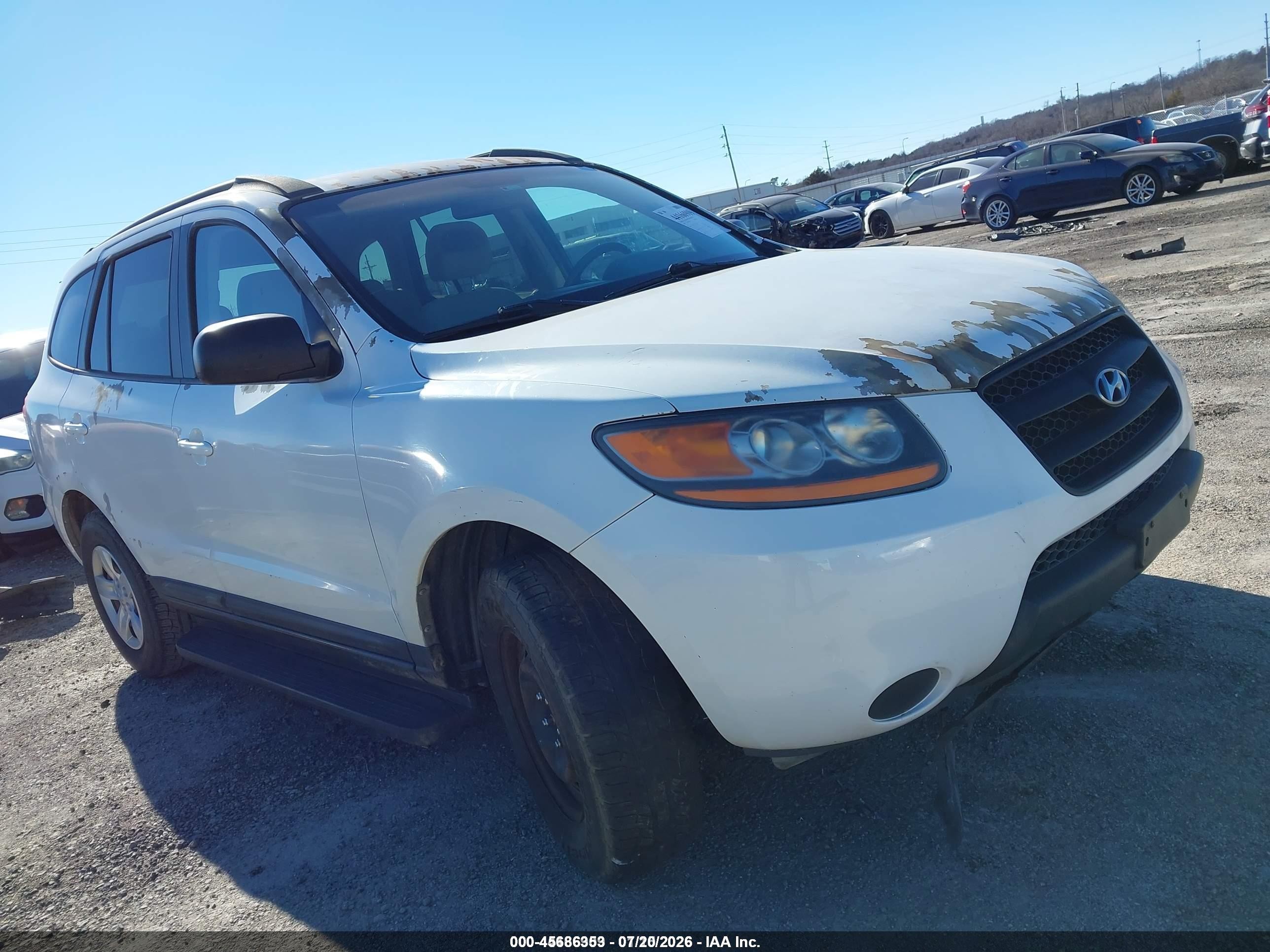 2009 Hyundai Santa Fe Gls White vin: 5NMSG13D29H258462