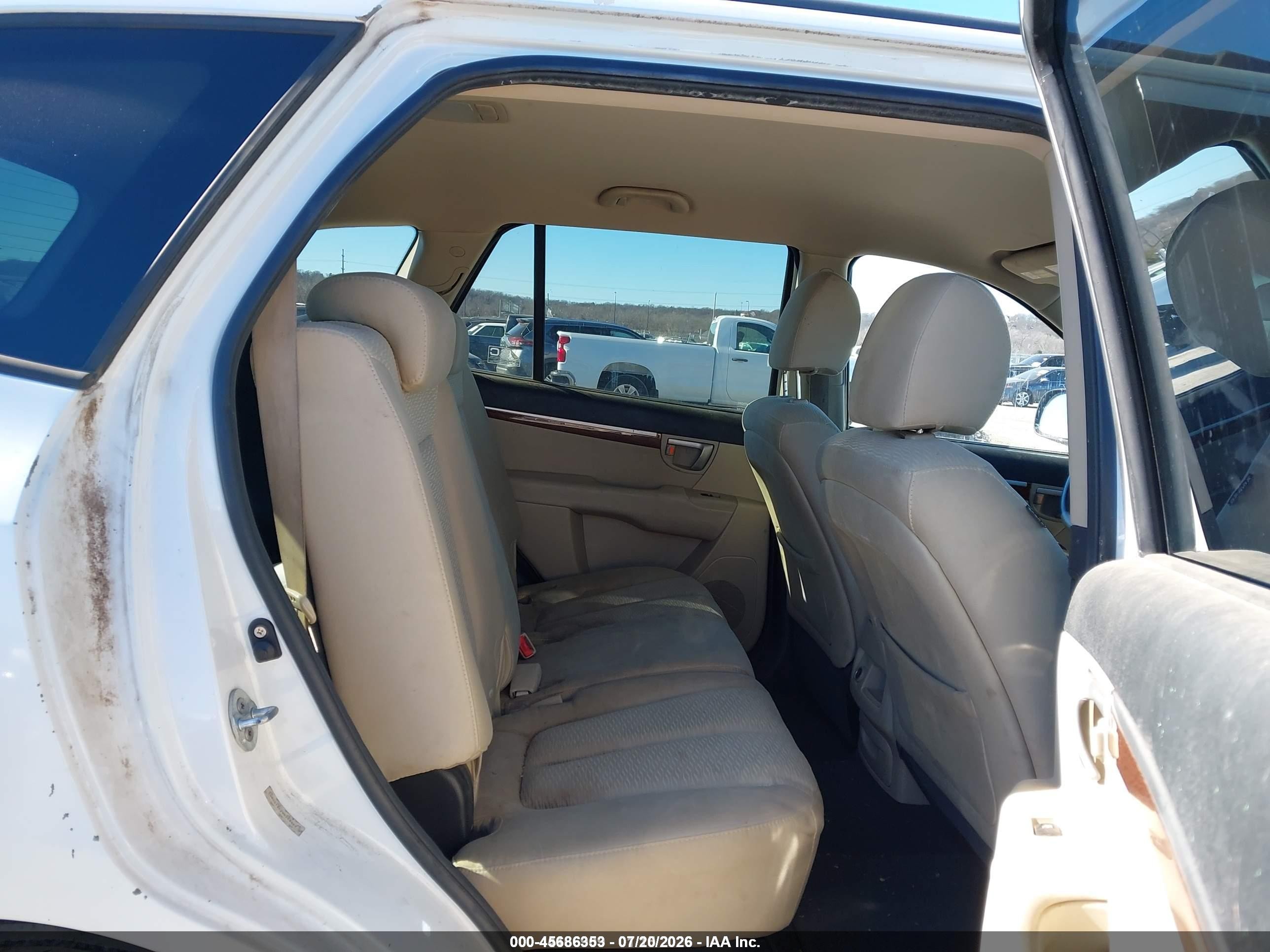 2009 Hyundai Santa Fe Gls White vin: 5NMSG13D29H258462
