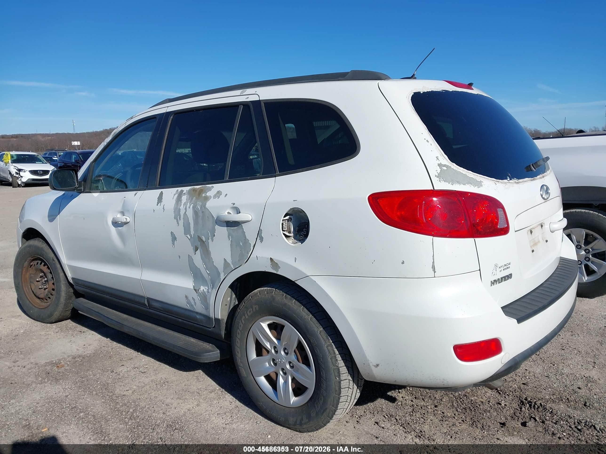 2009 Hyundai Santa Fe Gls White vin: 5NMSG13D29H258462