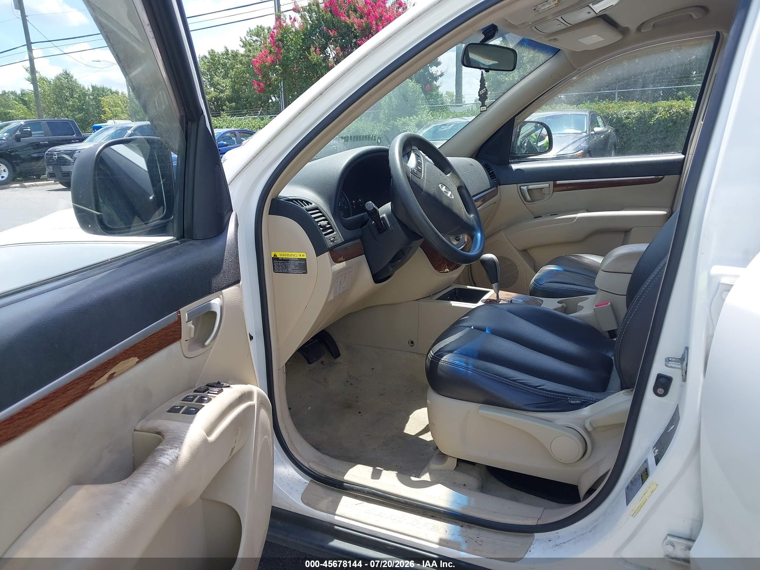 2009 Hyundai Santa Fe Gls Белый vin: 5NMSG13D29H306042