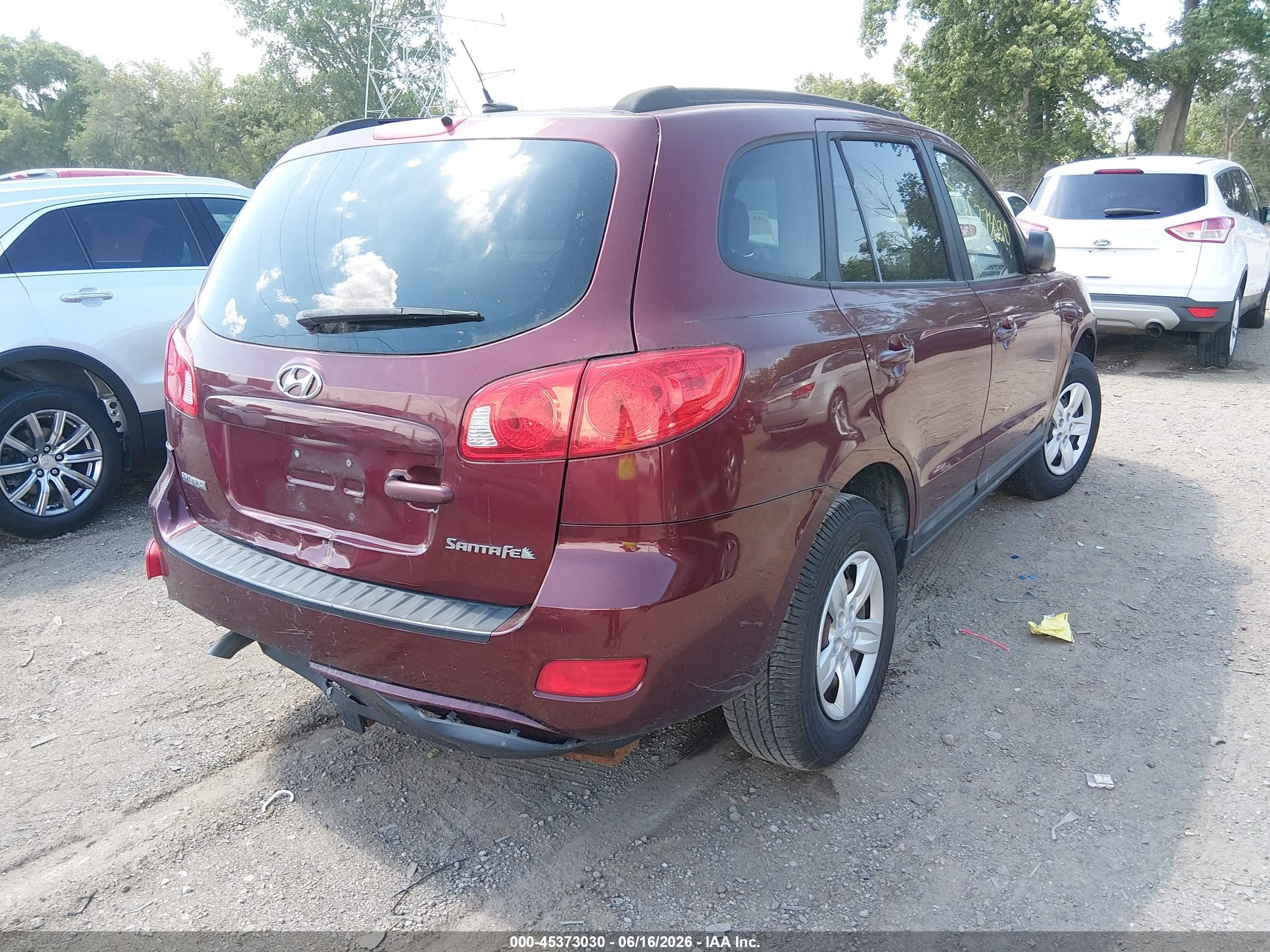 2009 Hyundai Santa Fe Gls Red vin: 5NMSG13D29H319292