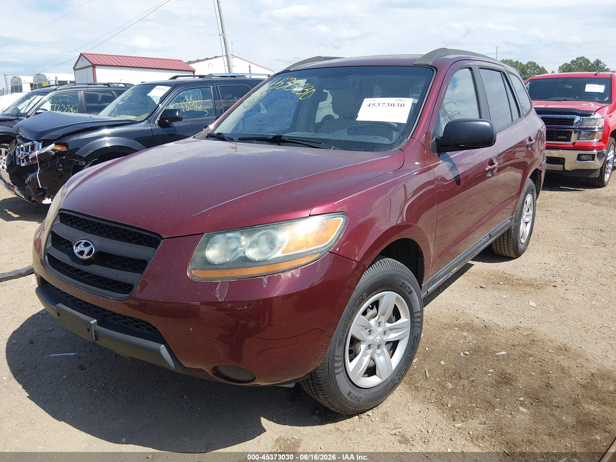 2009 Hyundai Santa Fe Gls Red vin: 5NMSG13D29H319292
