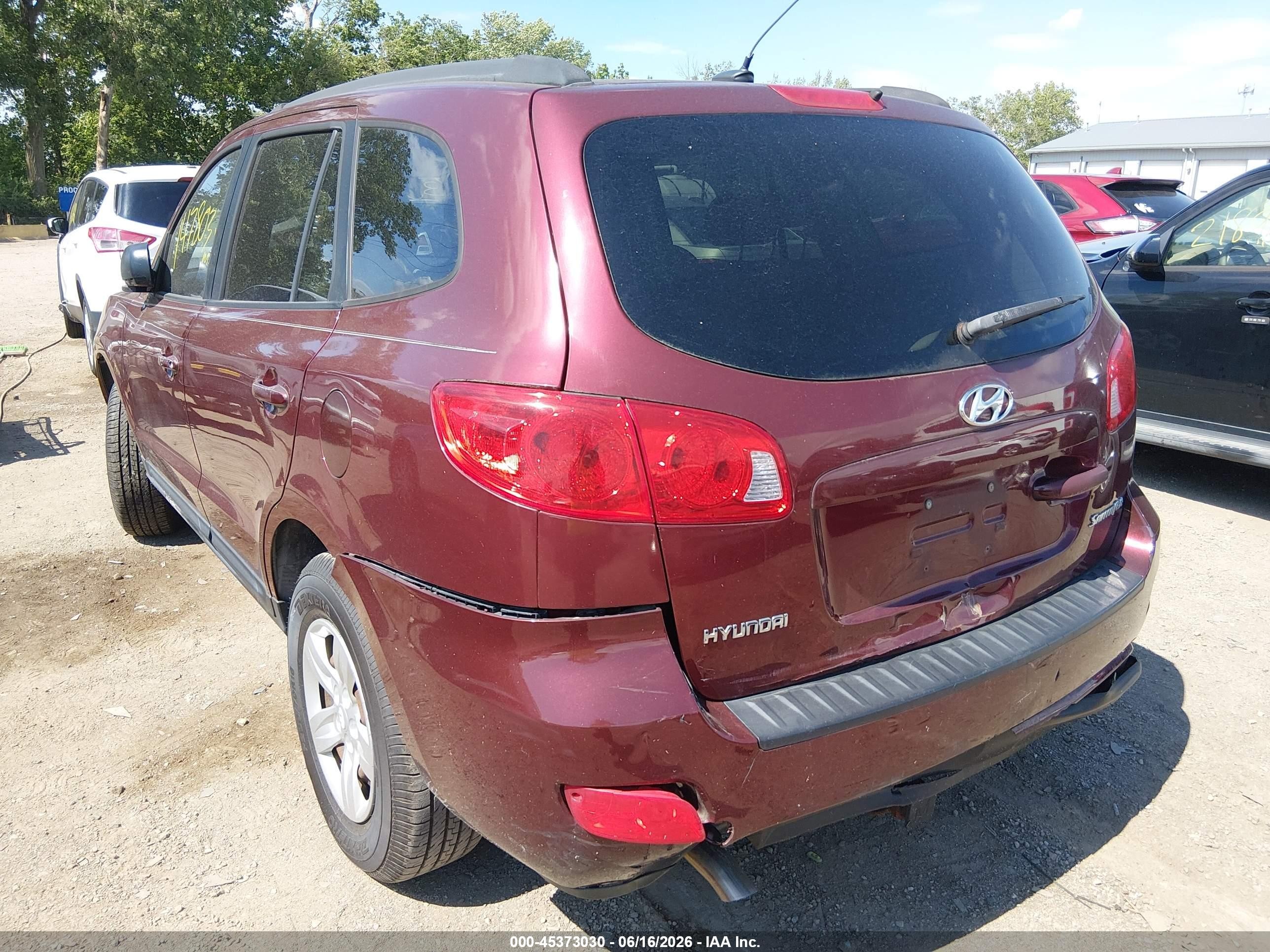 2009 Hyundai Santa Fe Gls Red vin: 5NMSG13D29H319292