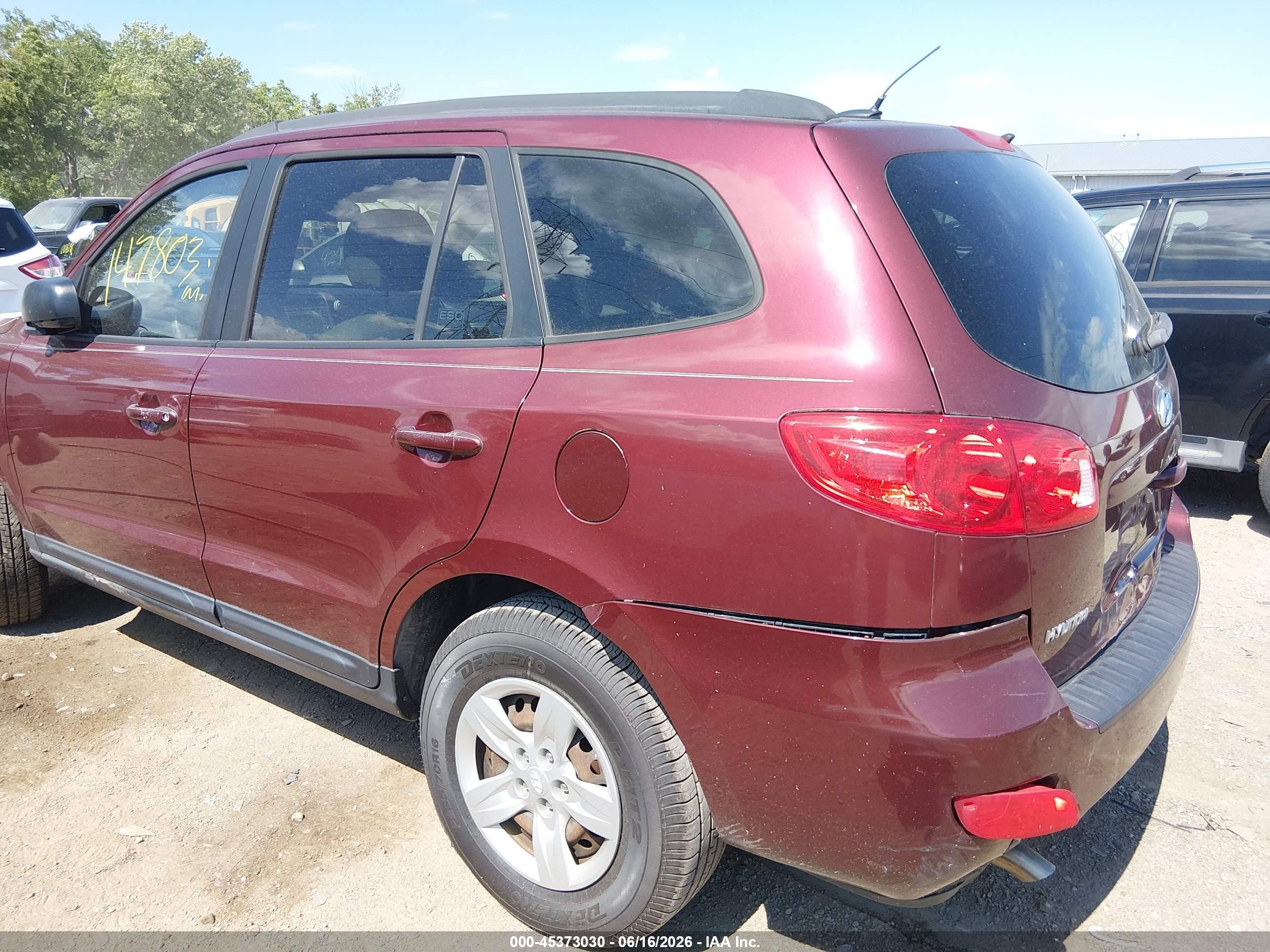 2009 Hyundai Santa Fe Gls Red vin: 5NMSG13D29H319292