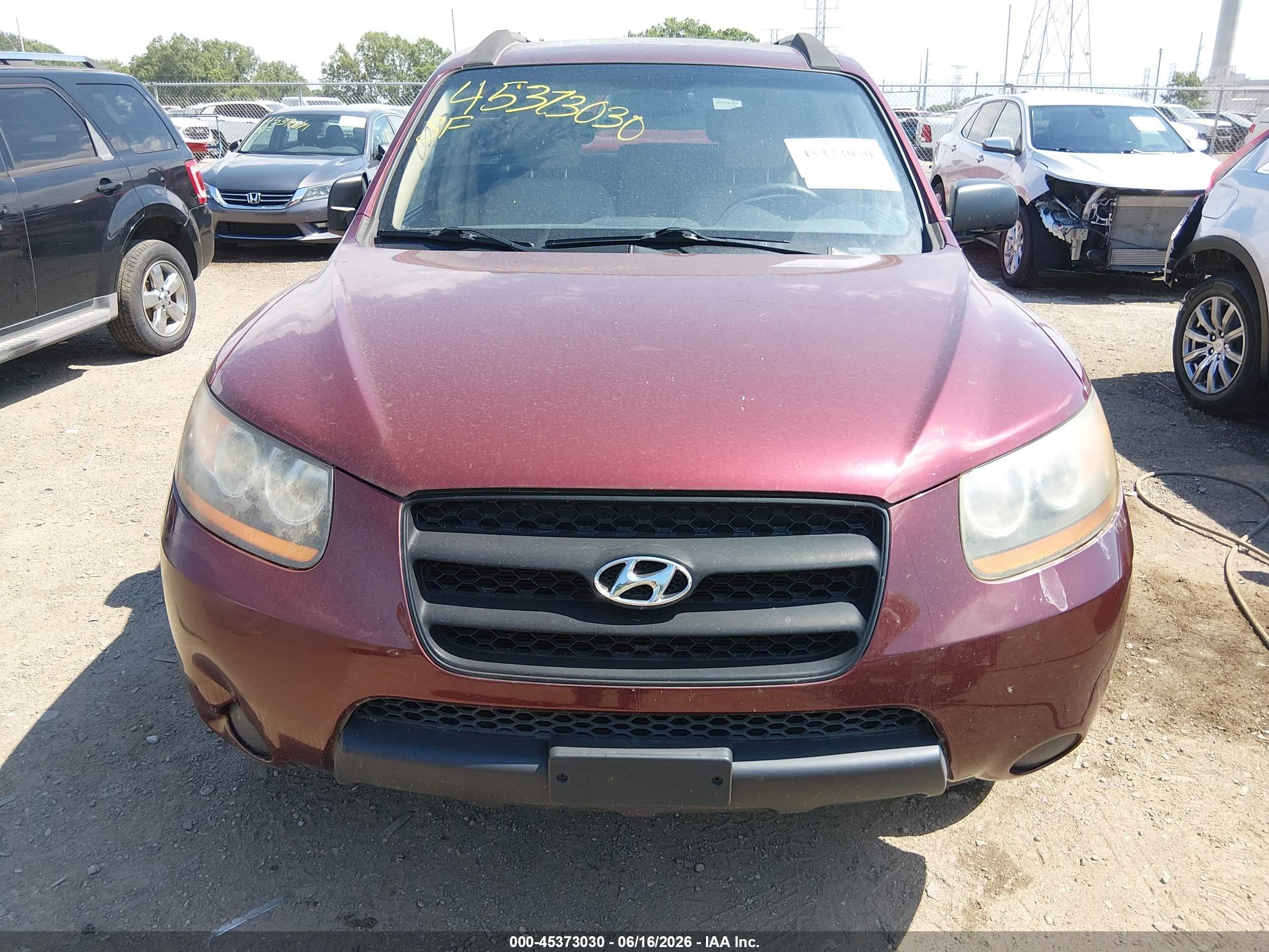2009 Hyundai Santa Fe Gls Red vin: 5NMSG13D29H319292
