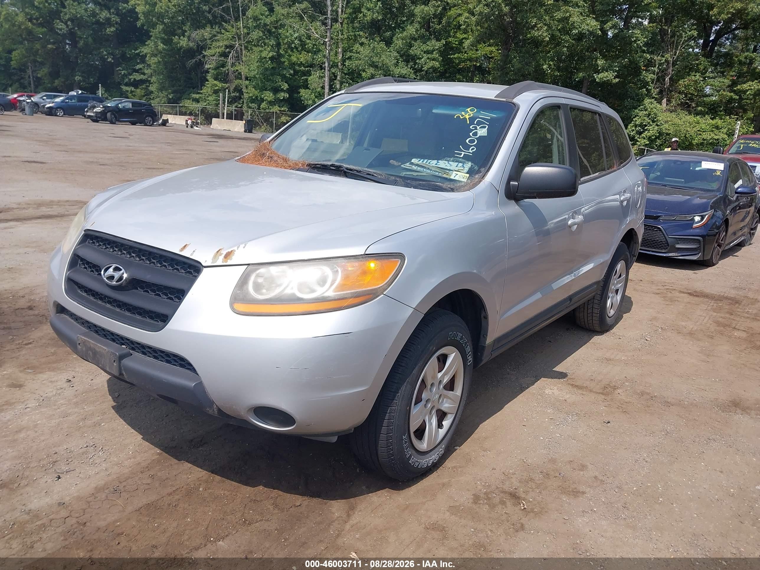 2009 Hyundai Santa Fe Gls Silver vin: 5NMSG13D29H320765