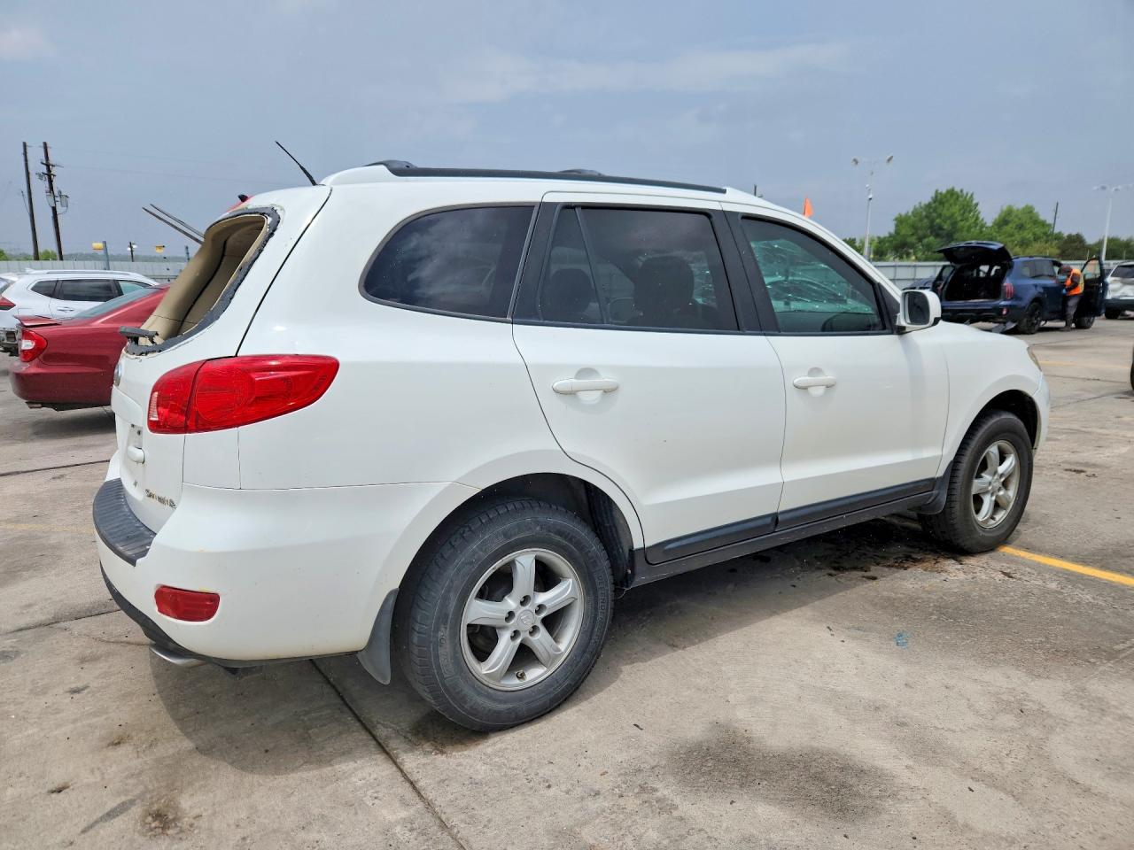 2007 Hyundai Santa Fe Gls White vin: 5NMSG13D37H067677