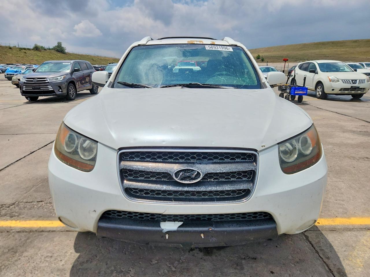 2007 Hyundai Santa Fe Gls White vin: 5NMSG13D37H067677