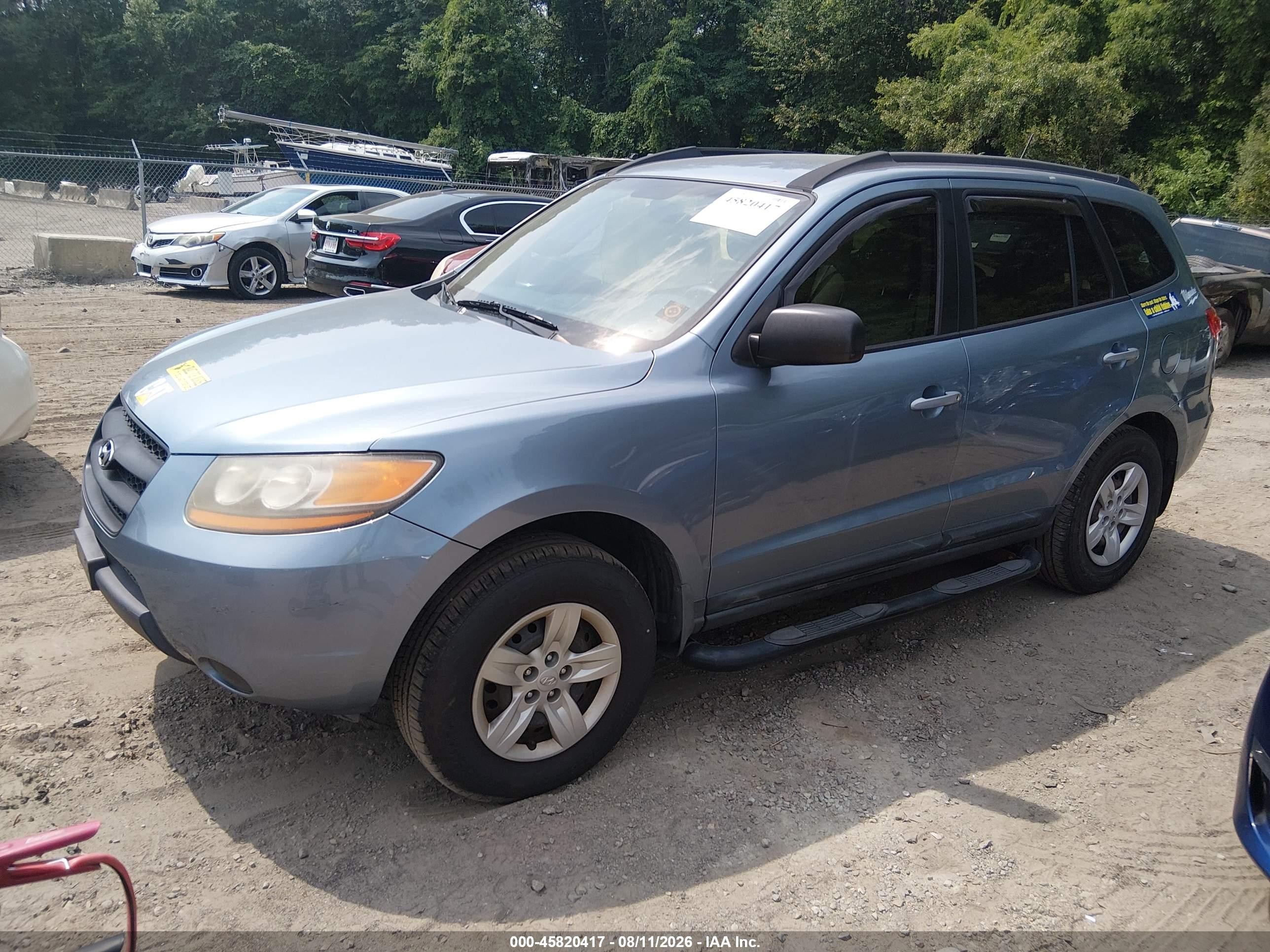 2009 Hyundai Santa Fe Gls Light Blue vin: 5NMSG13D39H327160