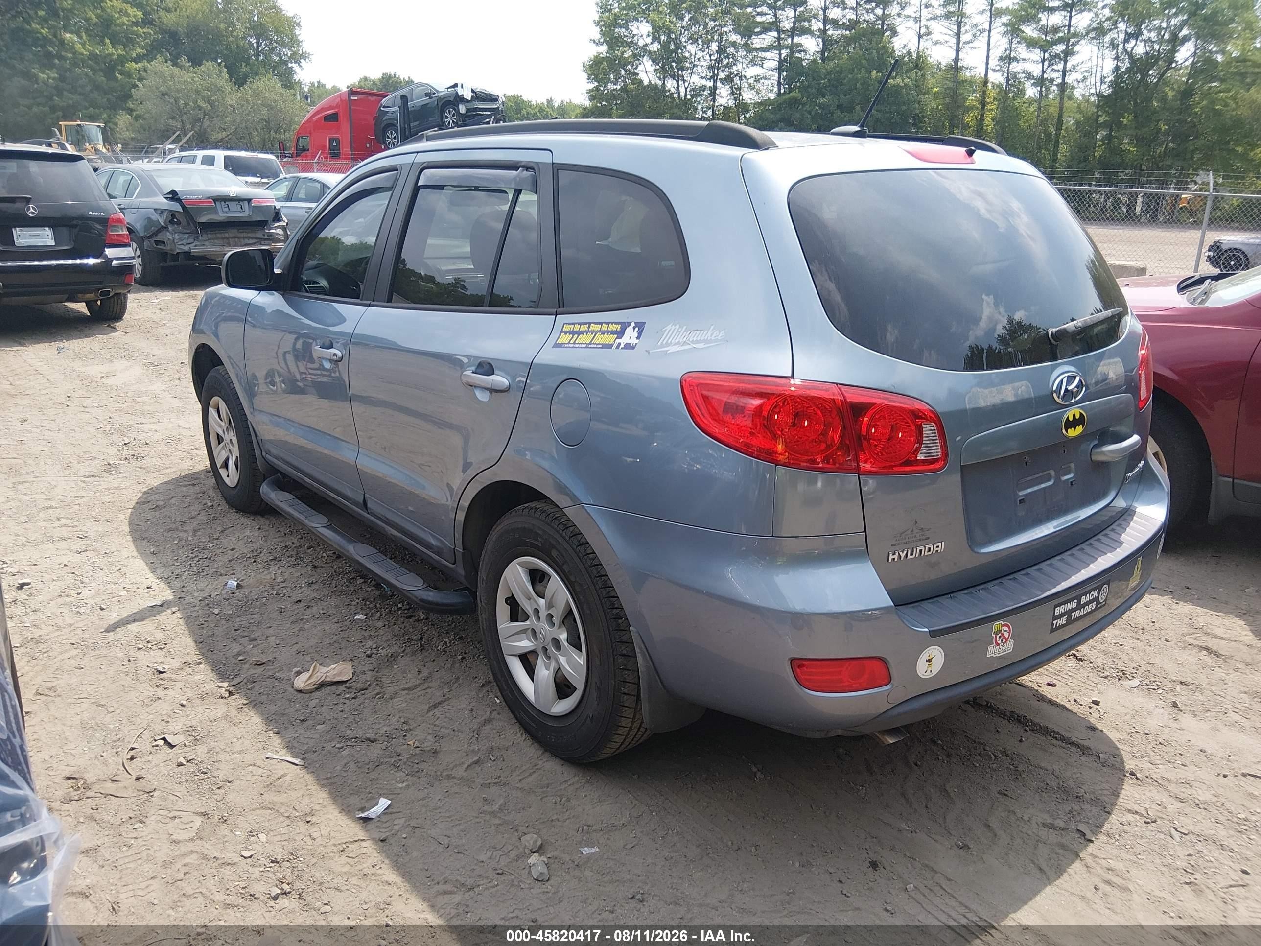 2009 Hyundai Santa Fe Gls Light Blue vin: 5NMSG13D39H327160