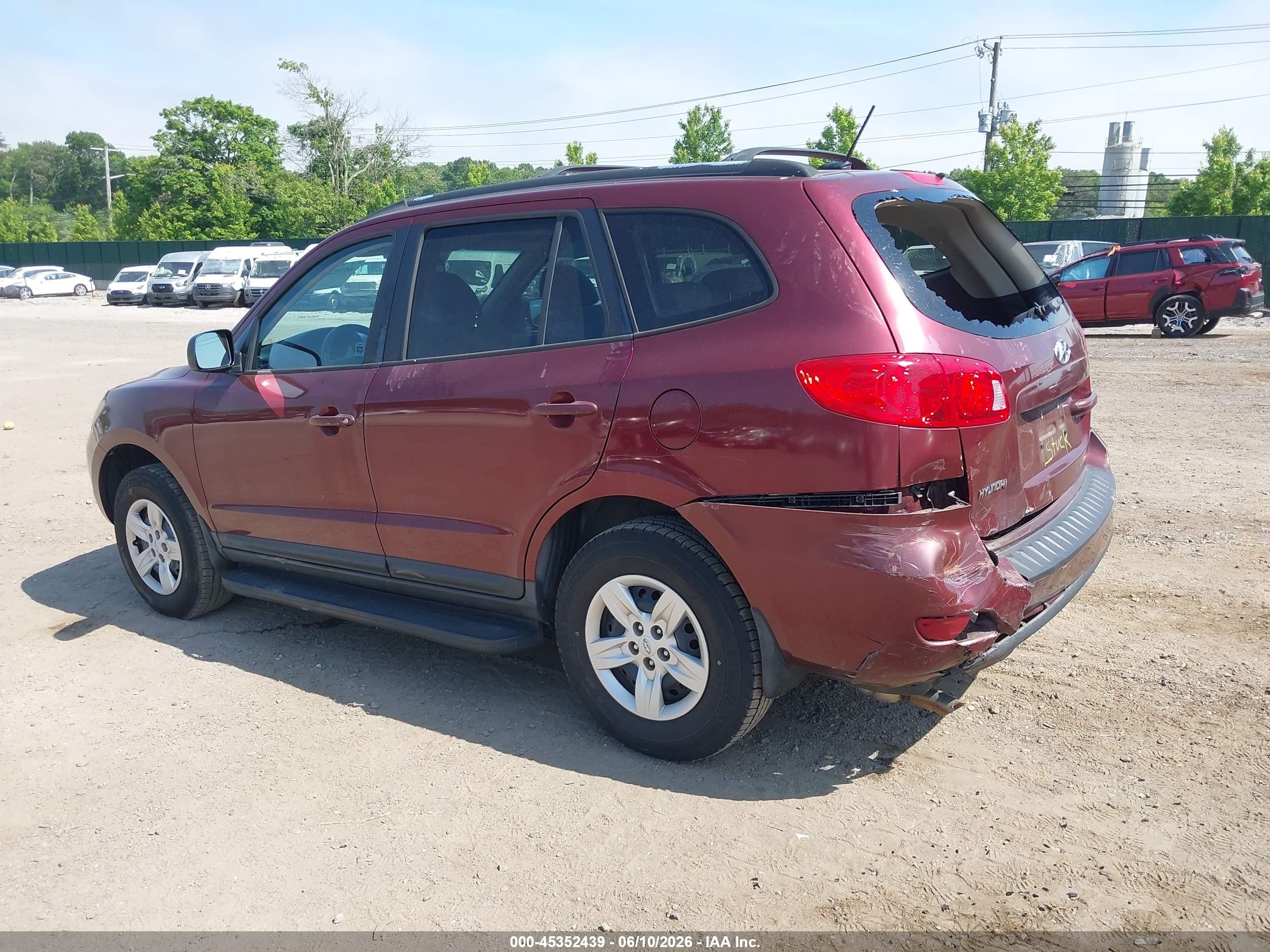 2009 Hyundai Santa Fe Gls Maroon vin: 5NMSG13D49H259855
