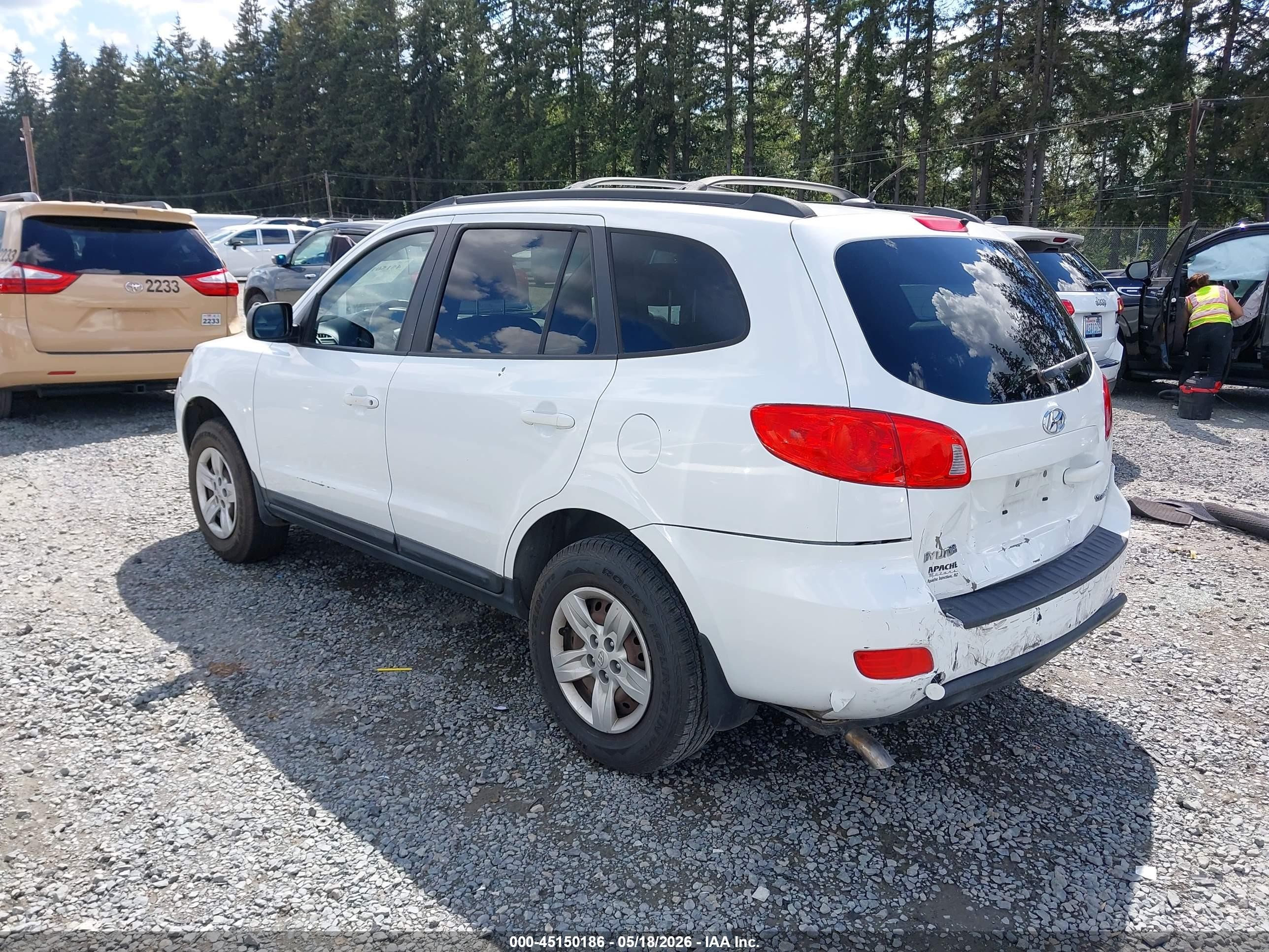 2009 Hyundai Santa Fe Gls White vin: 5NMSG13D49H301702