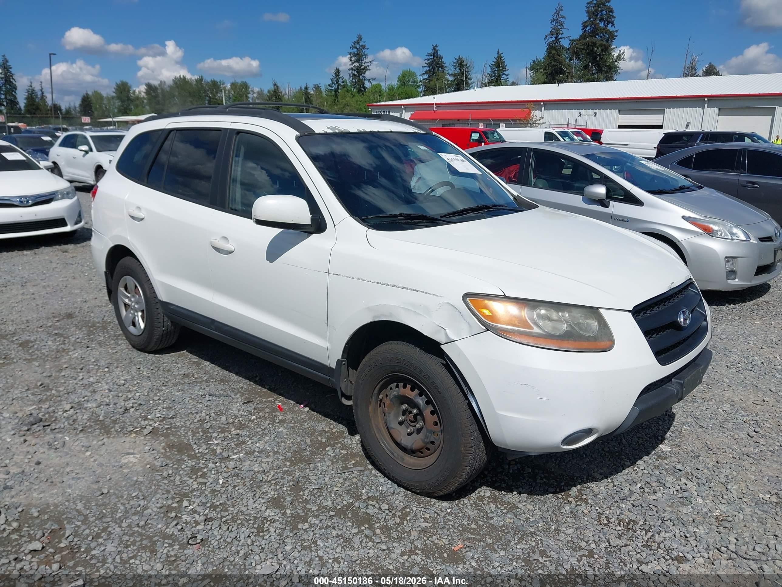 2009 Hyundai Santa Fe Gls White vin: 5NMSG13D49H301702