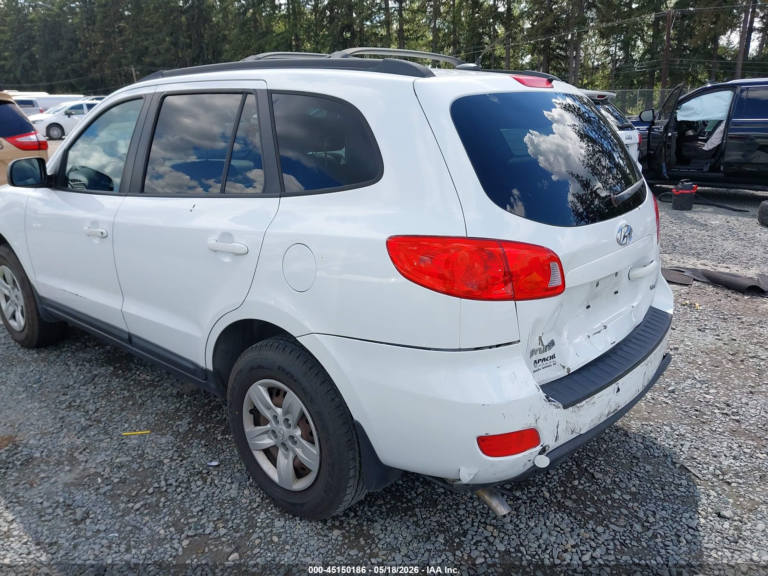 2009 Hyundai Santa Fe Gls White vin: 5NMSG13D49H301702
