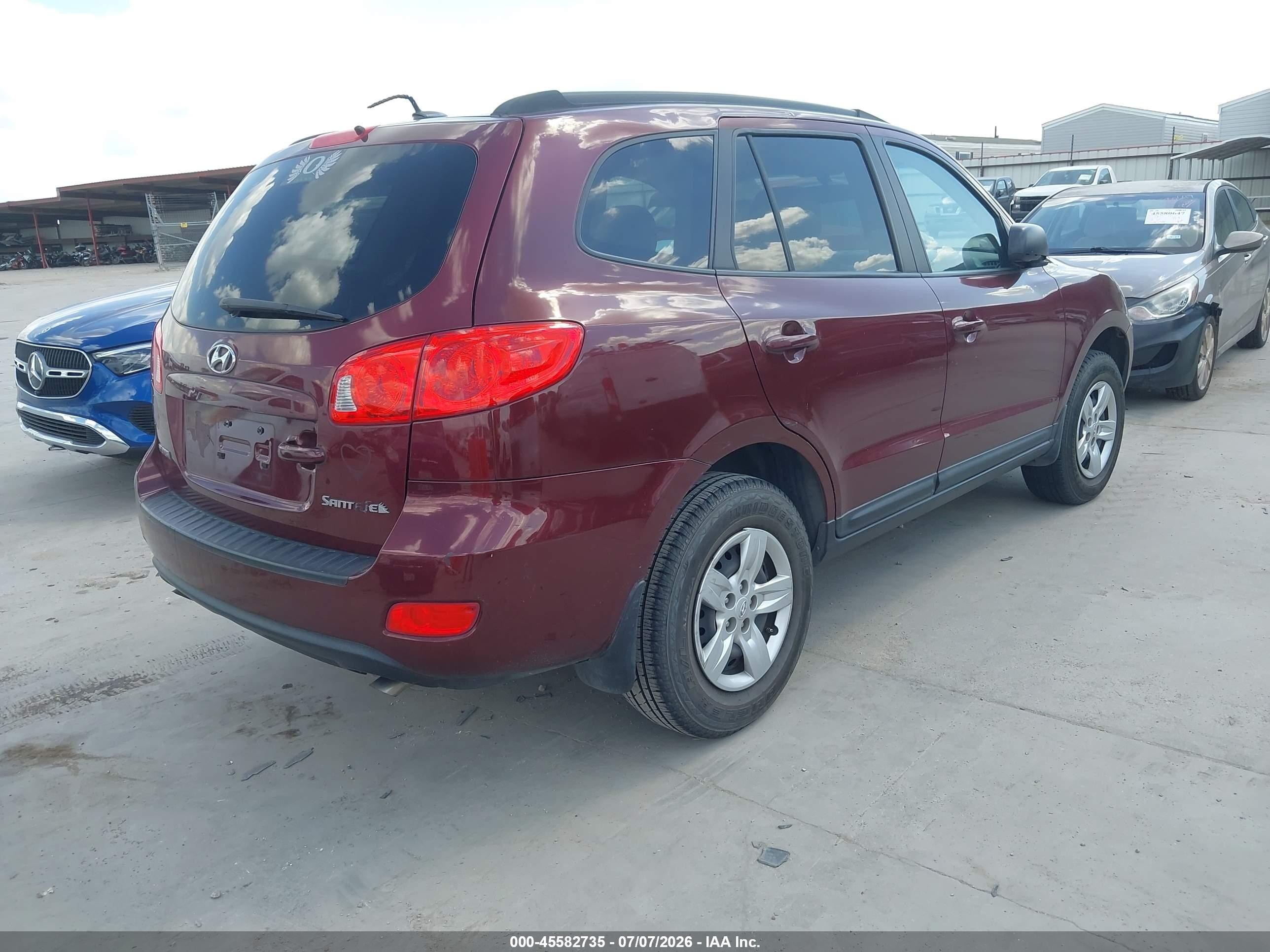 2009 Hyundai Santa Fe Gls Burgundy vin: 5NMSG13D49H302641