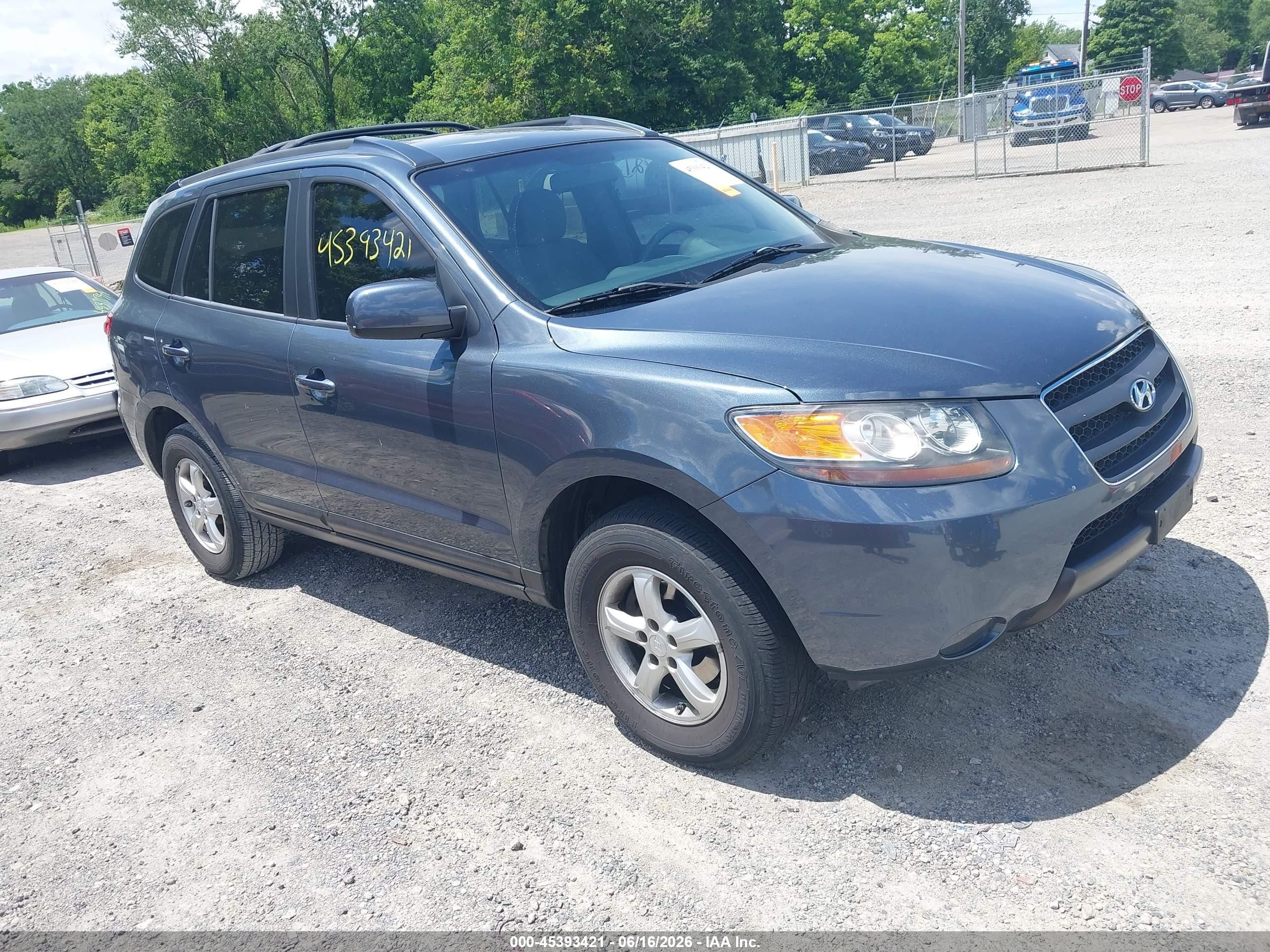 2007 Hyundai Santa Fe Gls Blue vin: 5NMSG13D57H123036
