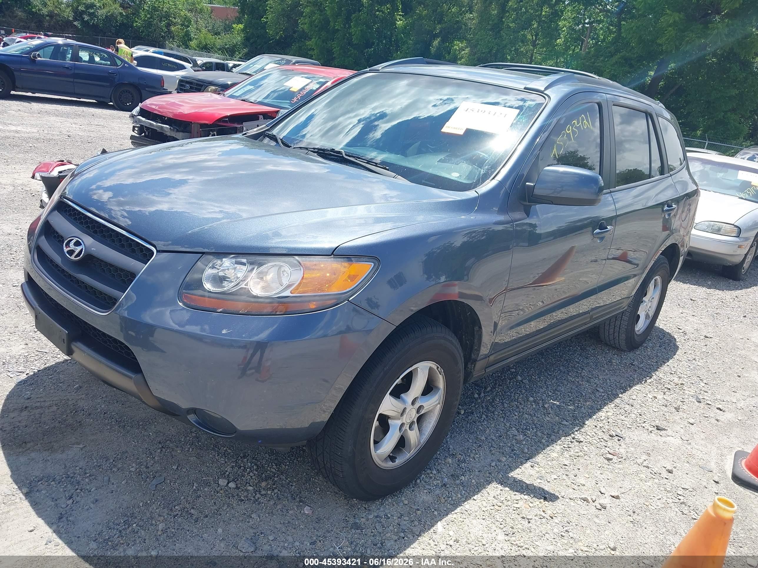 2007 Hyundai Santa Fe Gls Blue vin: 5NMSG13D57H123036