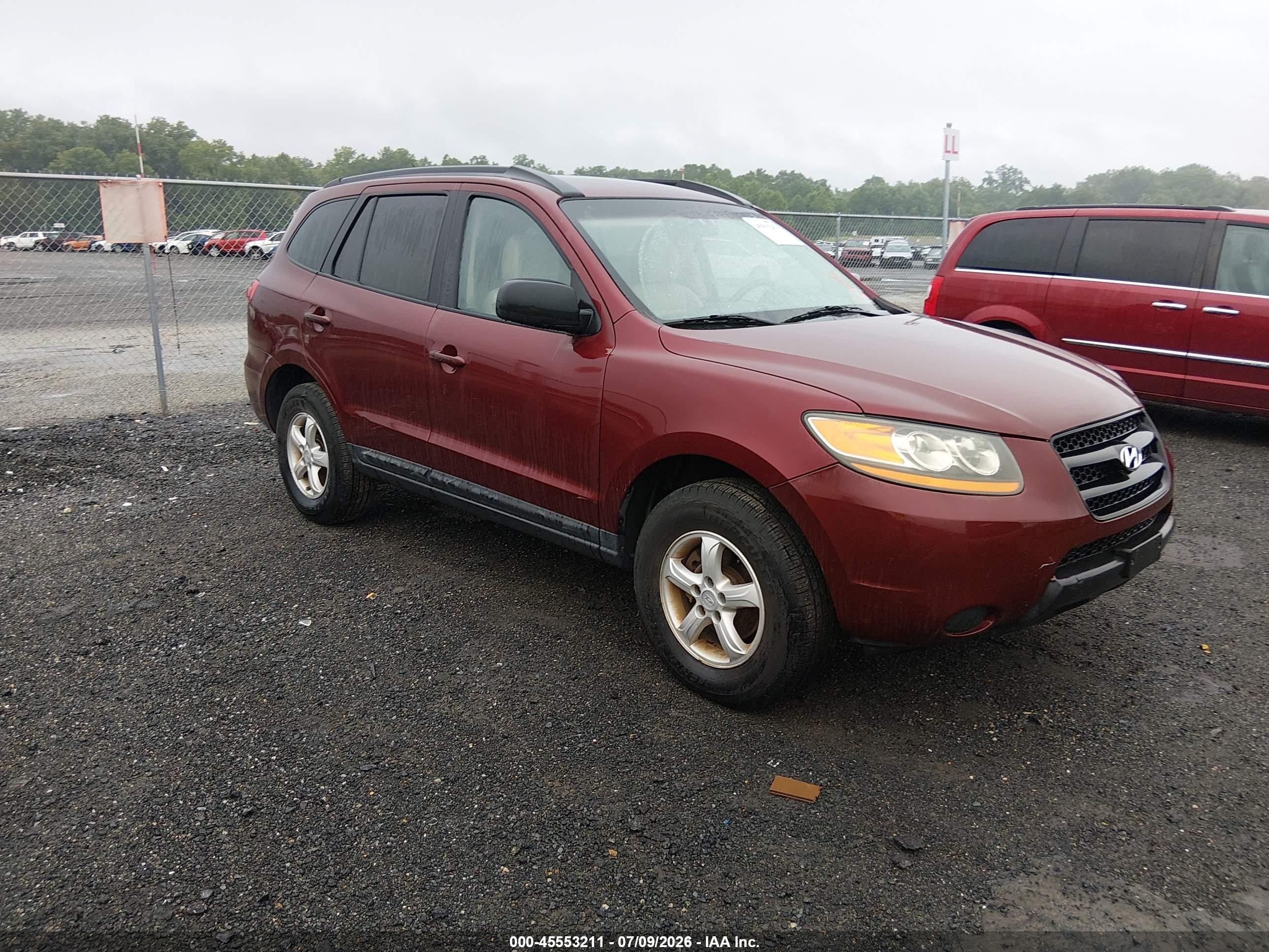 2008 Hyundai Santa Fe Gls Burgundy vin: 5NMSG13D58H138430