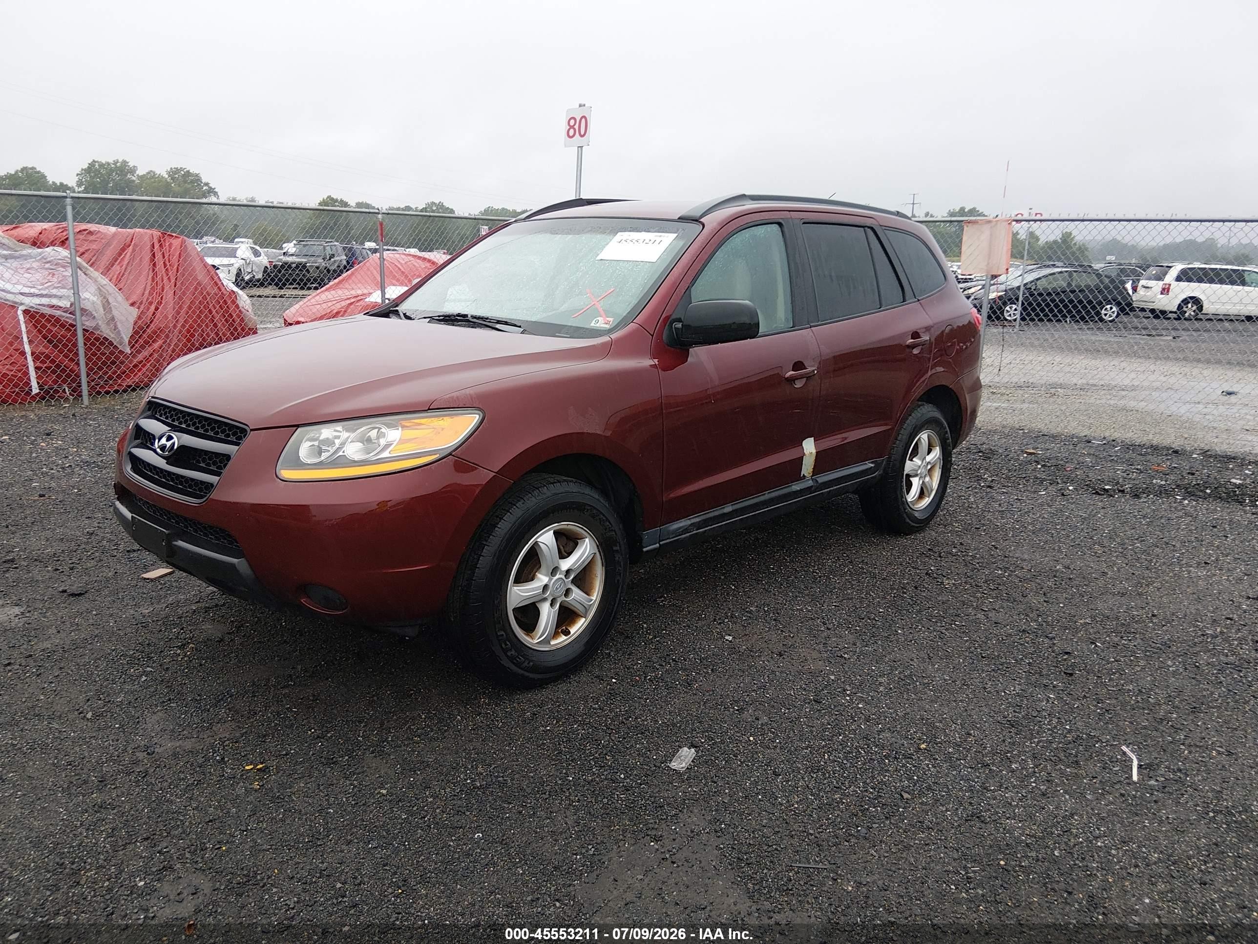 2008 Hyundai Santa Fe Gls Burgundy vin: 5NMSG13D58H138430