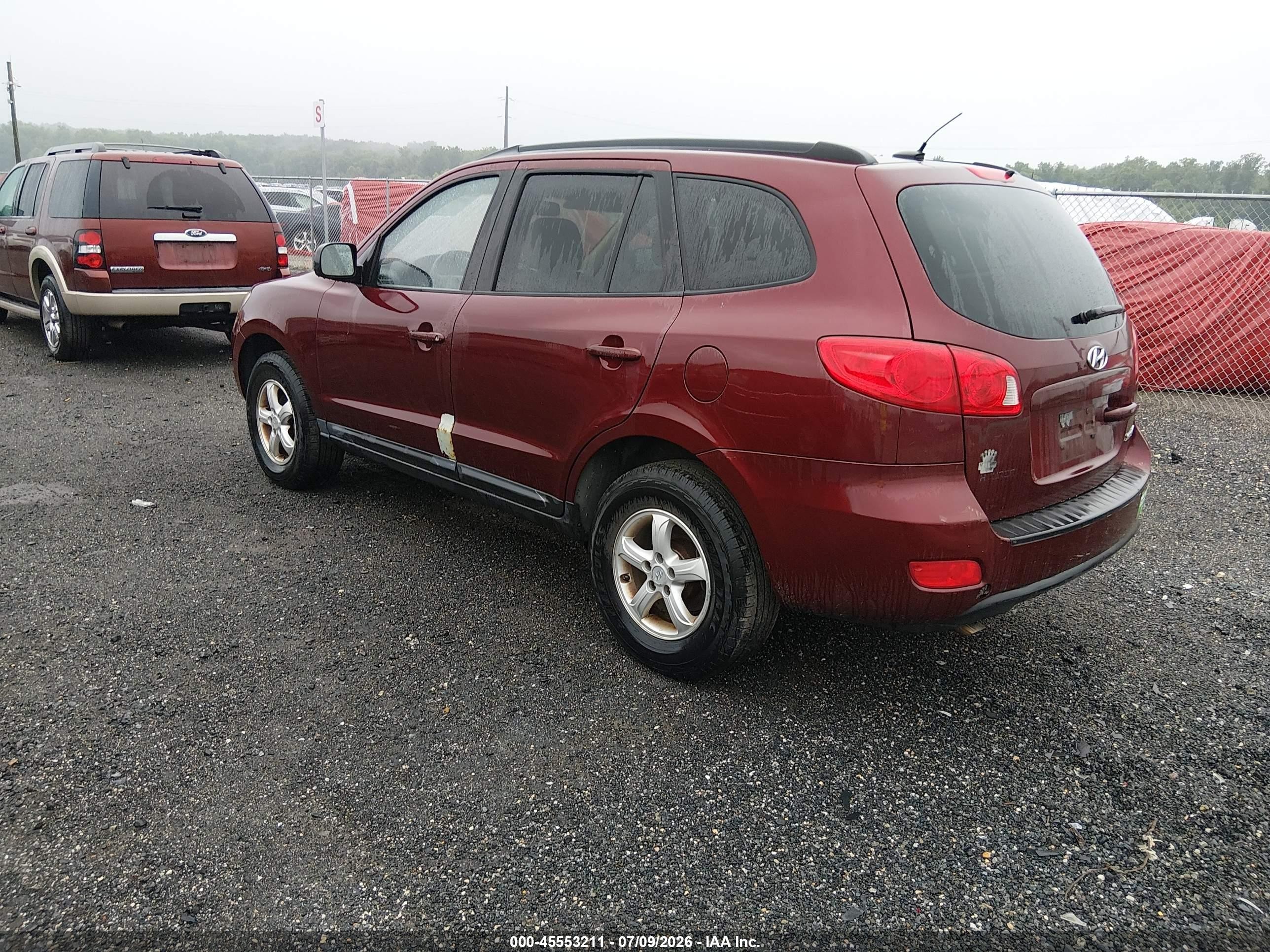 2008 Hyundai Santa Fe Gls Burgundy vin: 5NMSG13D58H138430