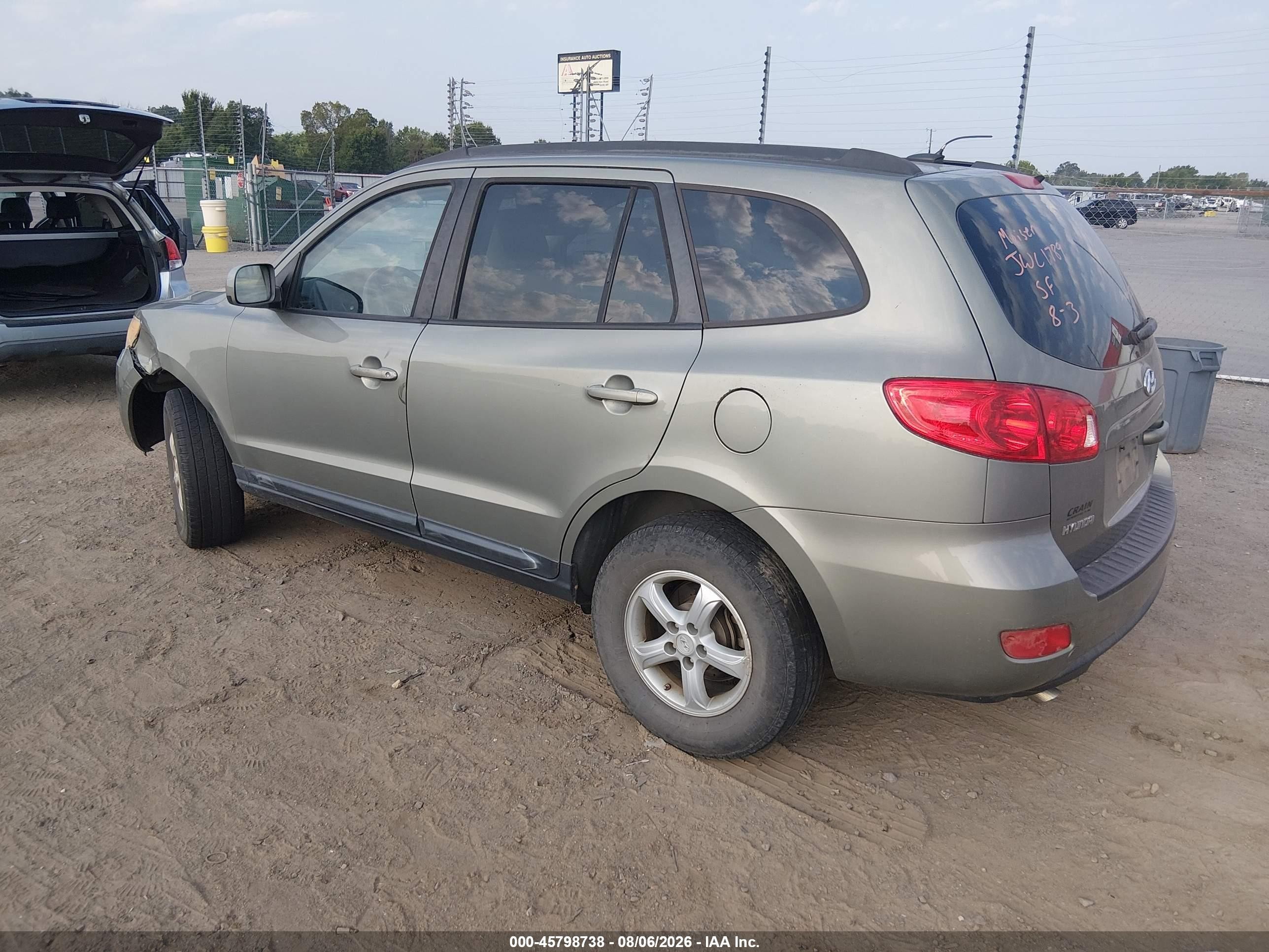 2008 Hyundai Santa Fe Gls Gray vin: 5NMSG13D58H147497