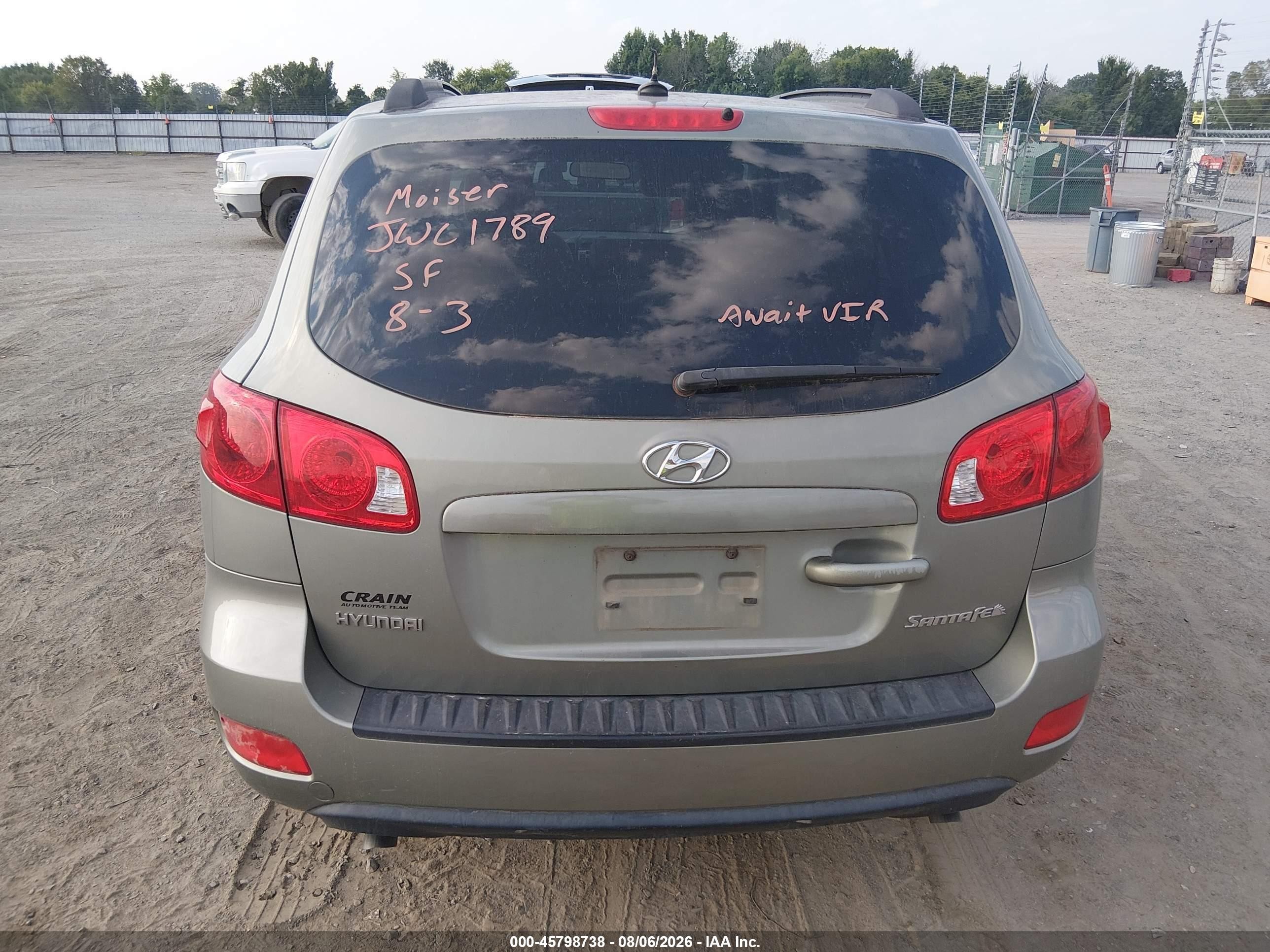2008 Hyundai Santa Fe Gls Gray vin: 5NMSG13D58H147497