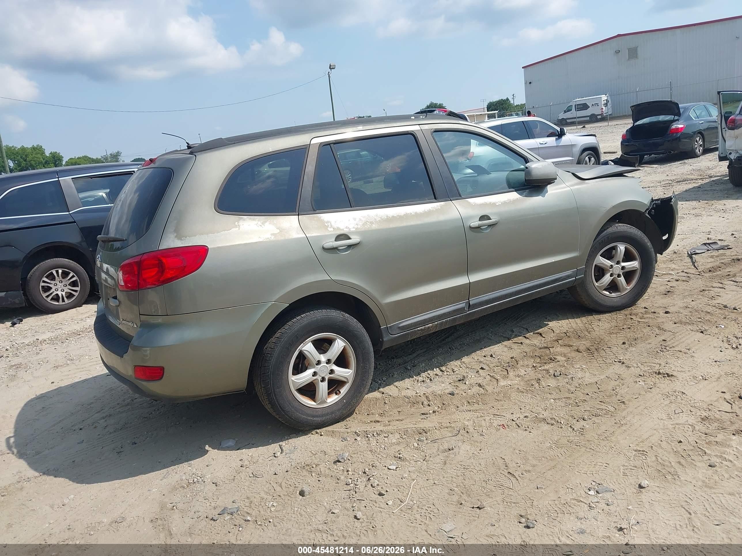 2008 Hyundai Santa Fe Gls Green vin: 5NMSG13D58H187076